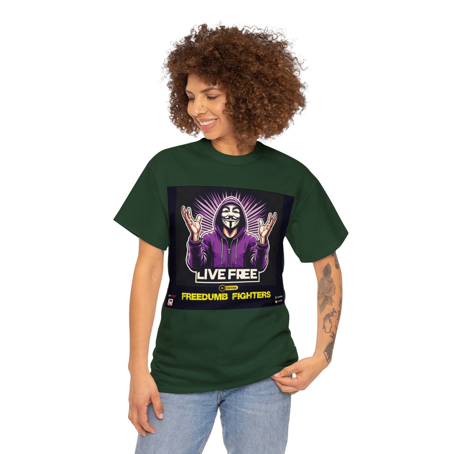FREEDUMB FIGHTERS BLACK PILL COLORED selection Unisex Heavy Cotton Tee