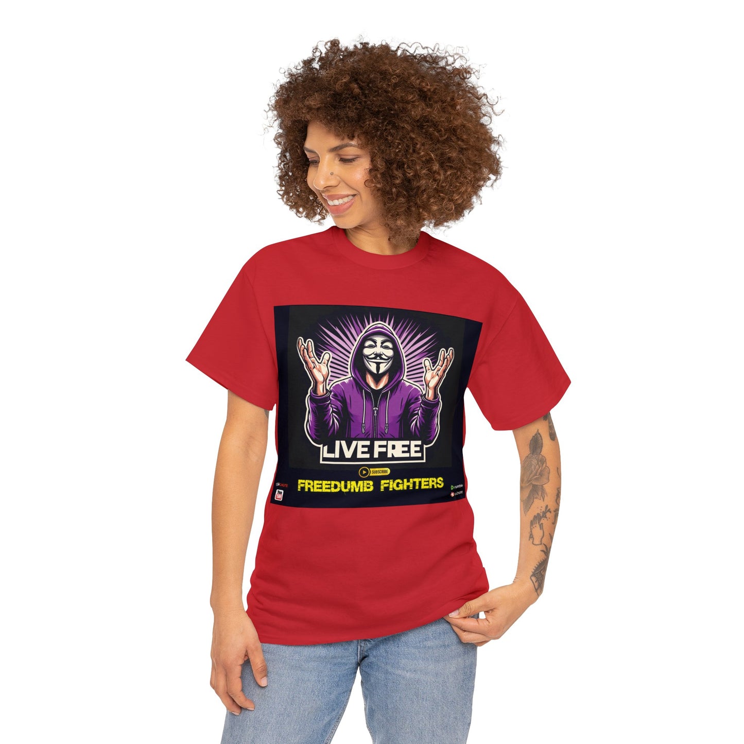FREEDUMB FIGHTERS BLACK PILL COLORED selection Unisex Heavy Cotton Tee