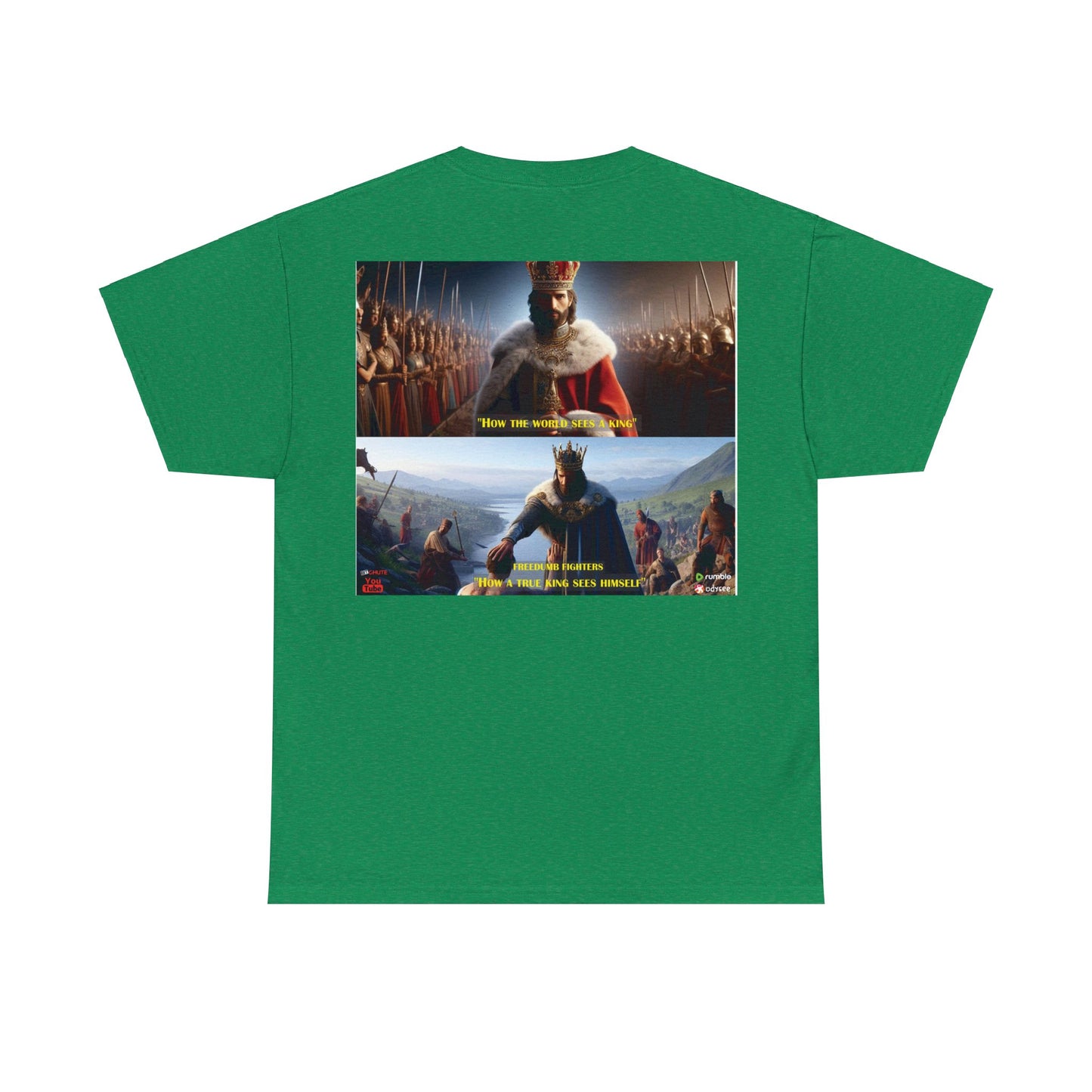 FREEDUMB FIGHTERS king sees COLORED Unisex Heavy Cotton Tee