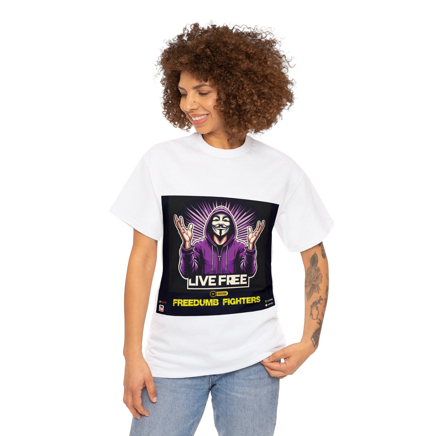 FREEDUMB FIGHTERS LIVE FREE BLACK PILL Unisex Heavy Cotton Tee