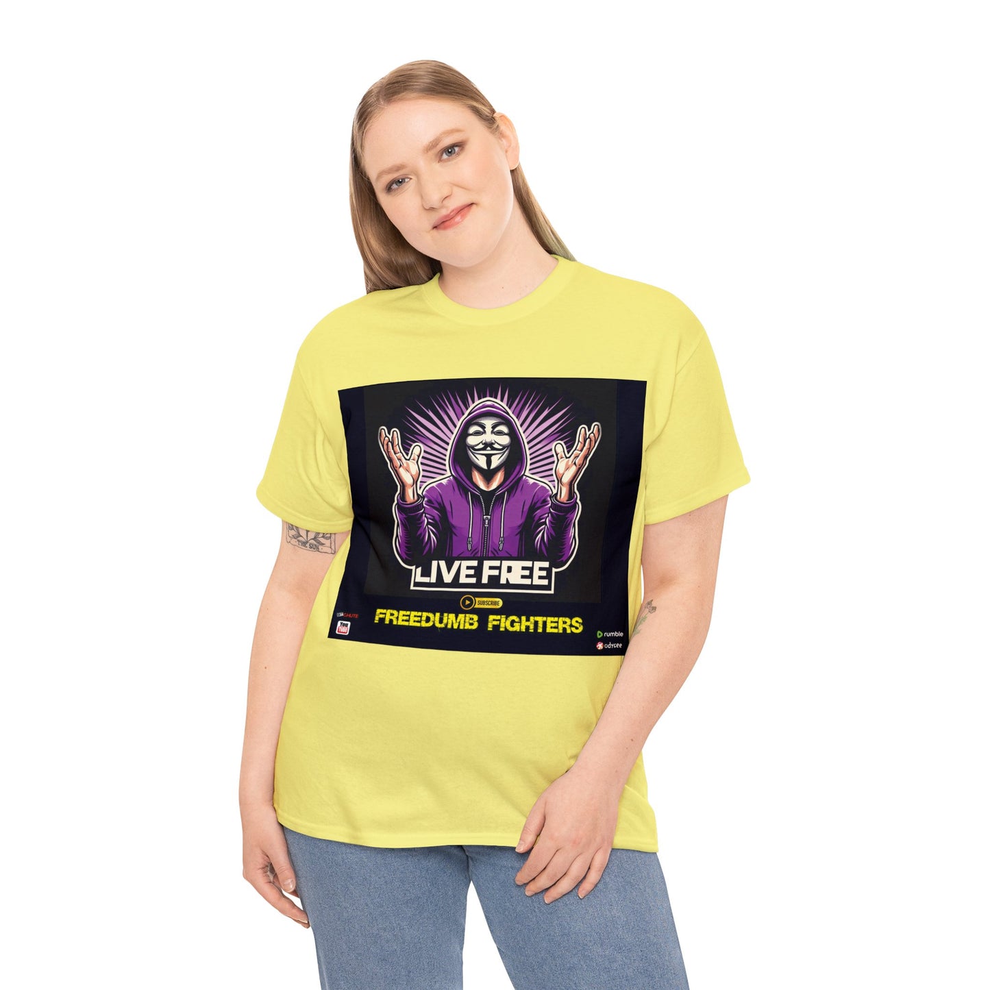 FREEDUMB FIGHTERS THEY LIVE HOLLYWOOL streetwearUnisex Heavy Cotton Tee