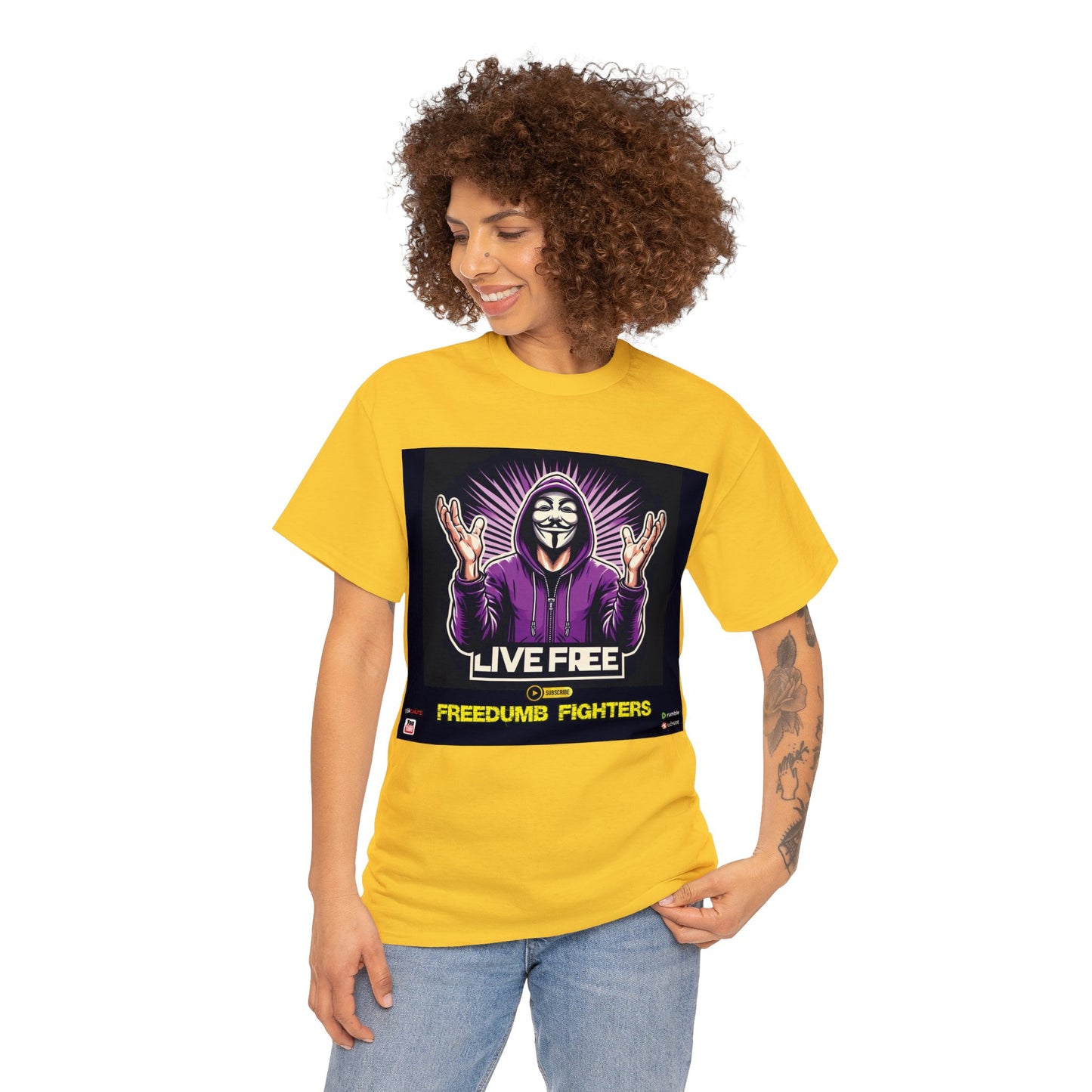 FREEDUMB FIGHTERS BLACK PILL COLORED selection Unisex Heavy Cotton Tee