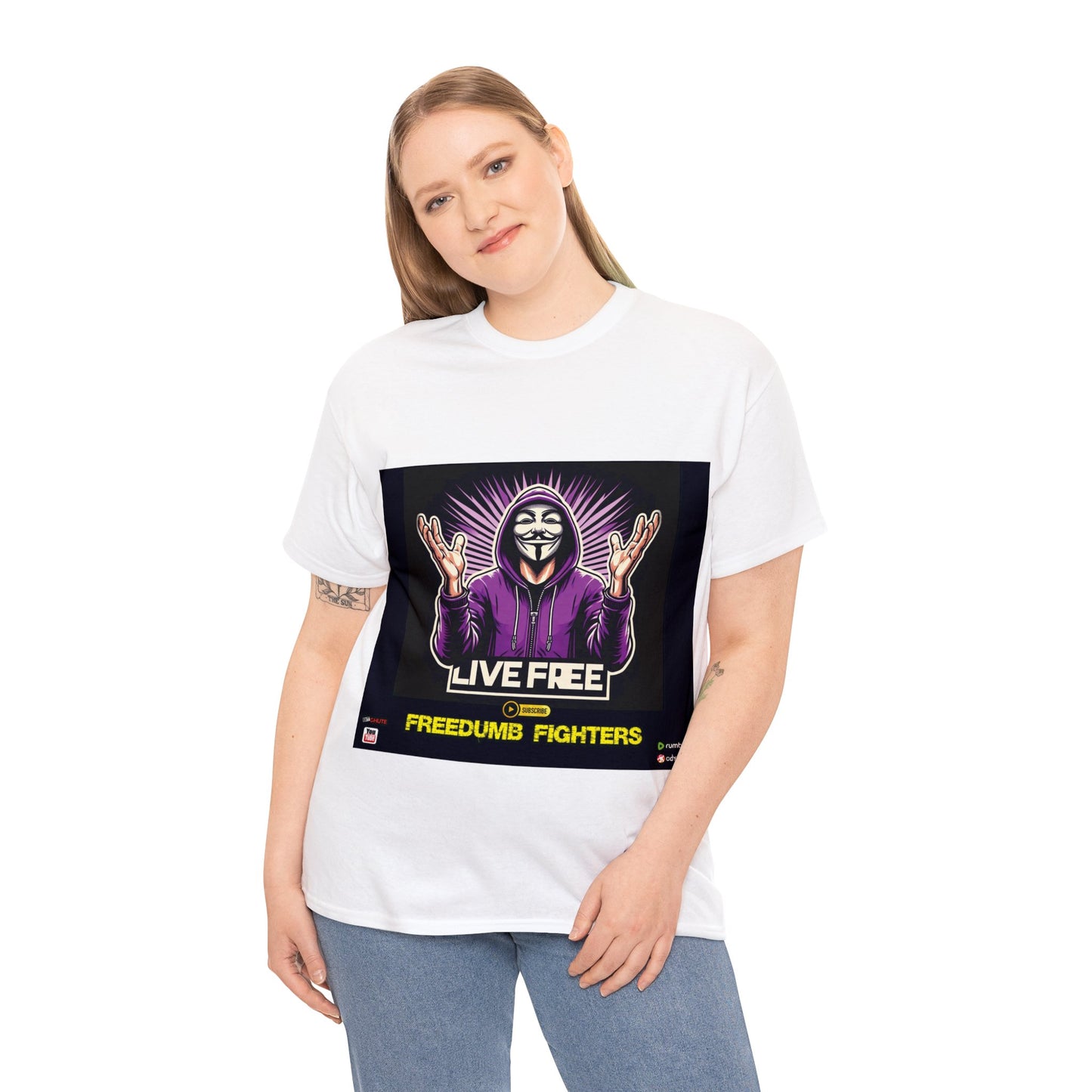 FREEDUMB FIGHTERS LIVE FREE BLACK PILL Unisex Heavy Cotton Tee