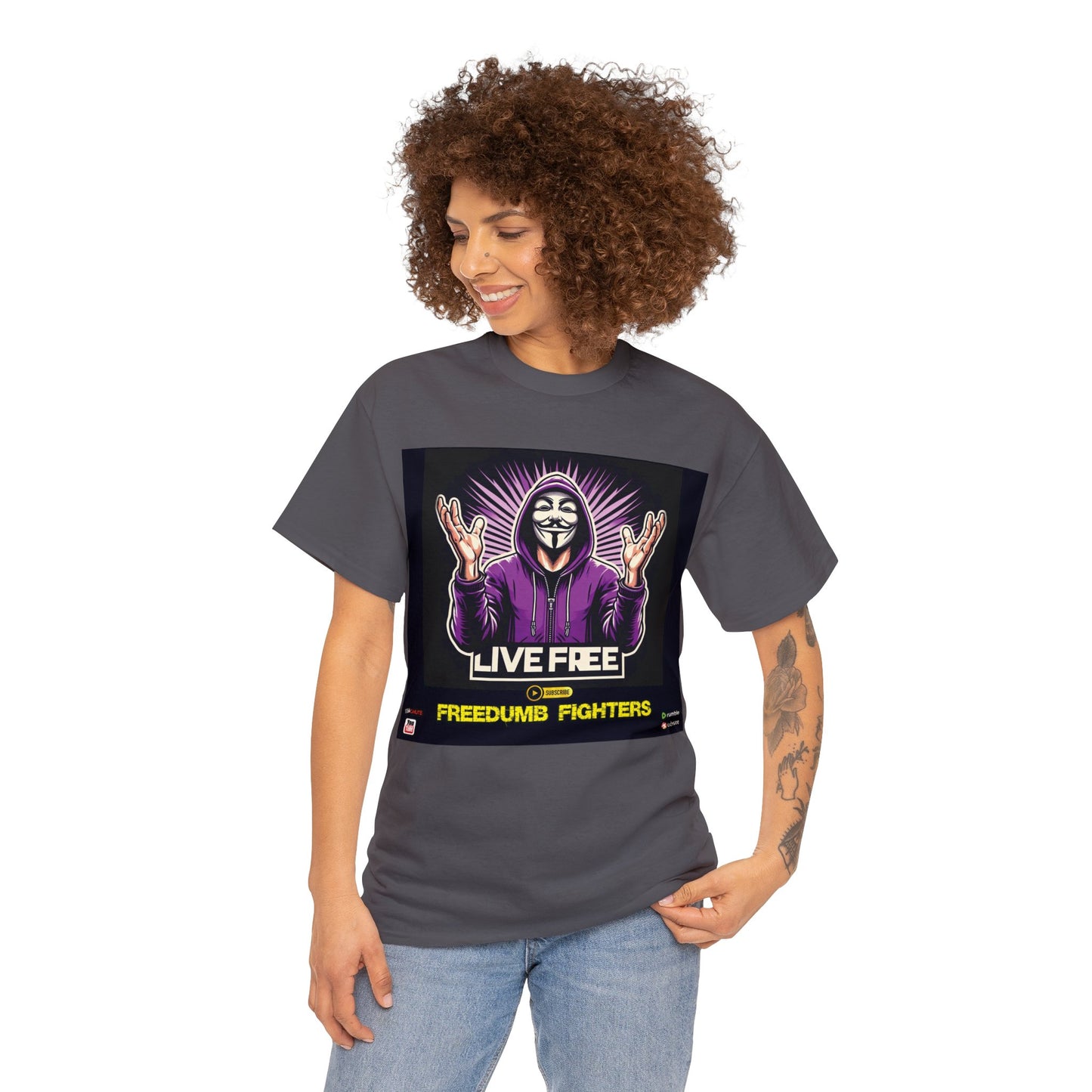FREEDUMB FIGHTERS BLACK PILL COLORED selection Unisex Heavy Cotton Tee