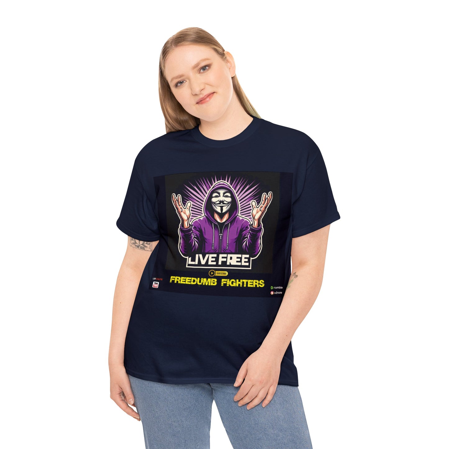 FREEDUMB FIGHTERS BLACK PILL COLORED selection Unisex Heavy Cotton Tee