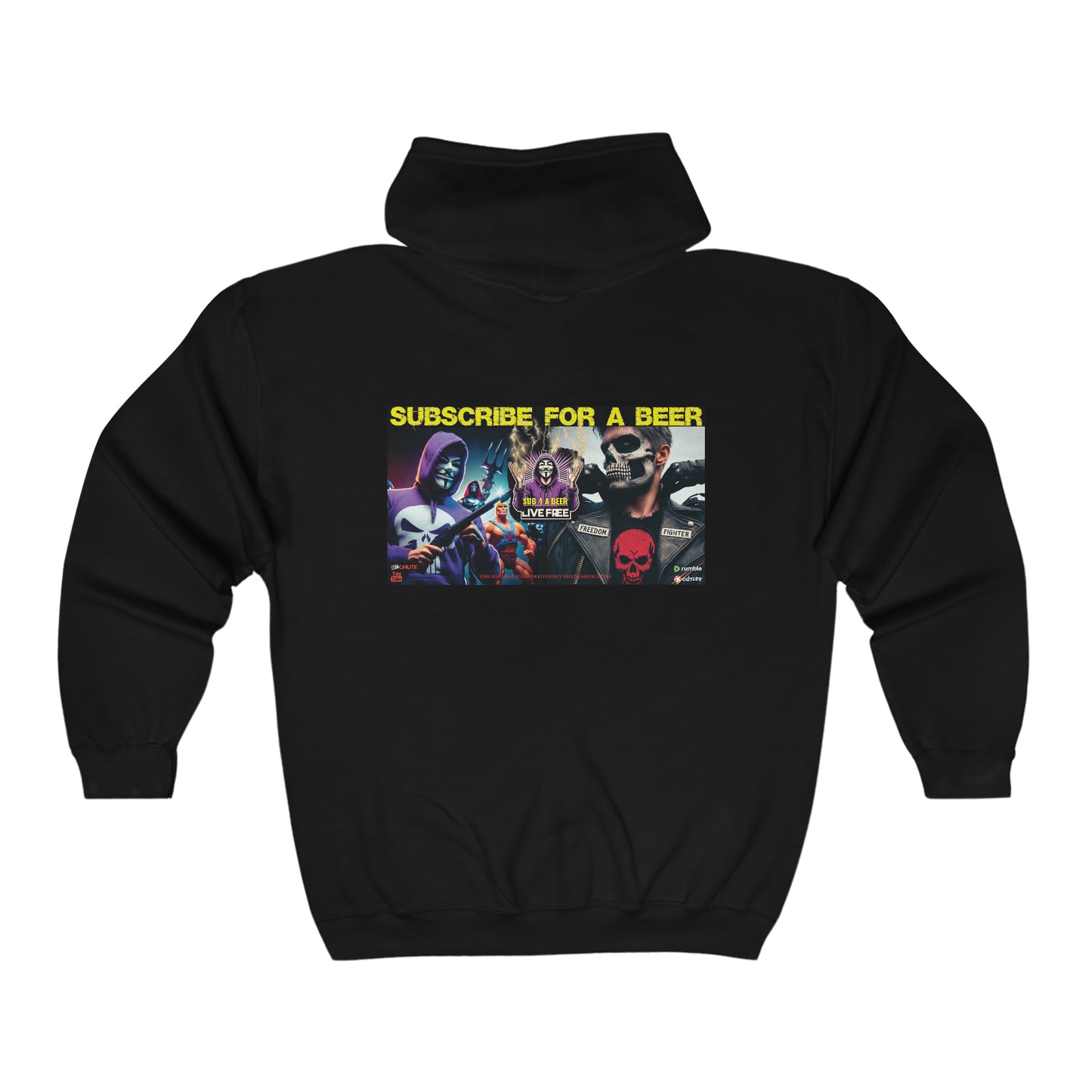 FREEDUMB FIGHTERS SUBSCRIBE Unisex Heavy Blend™ Full Zip Hooded Sweatshirt