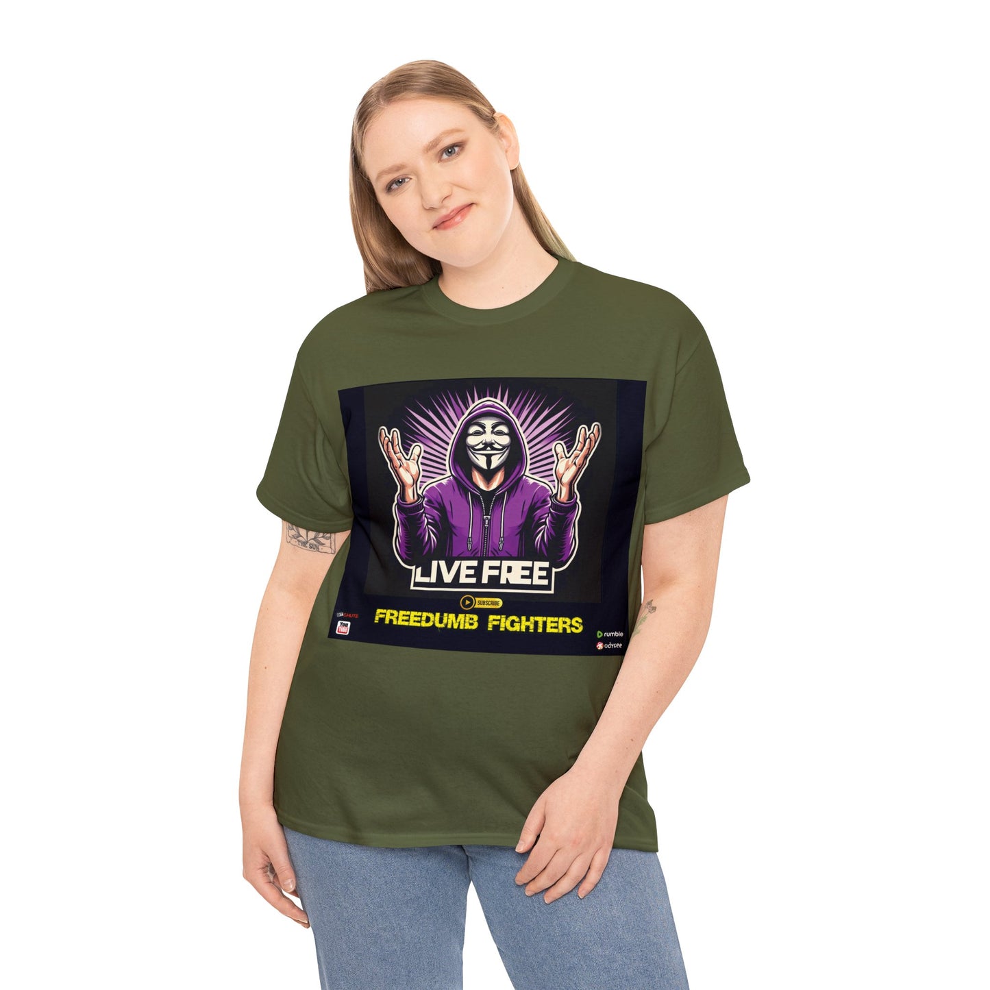 FREEDUMB FIGHTERS BLACK PILL COLORED selection Unisex Heavy Cotton Tee