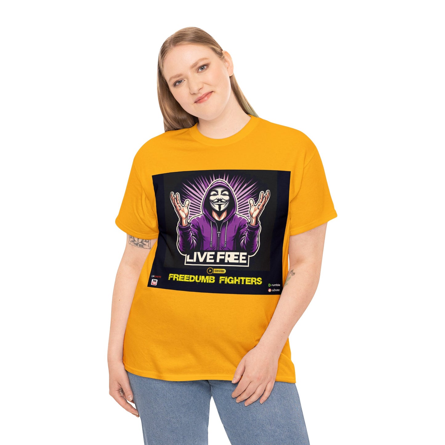 FREEDUMB FIGHTERS BLACK PILL COLORED selection Unisex Heavy Cotton Tee