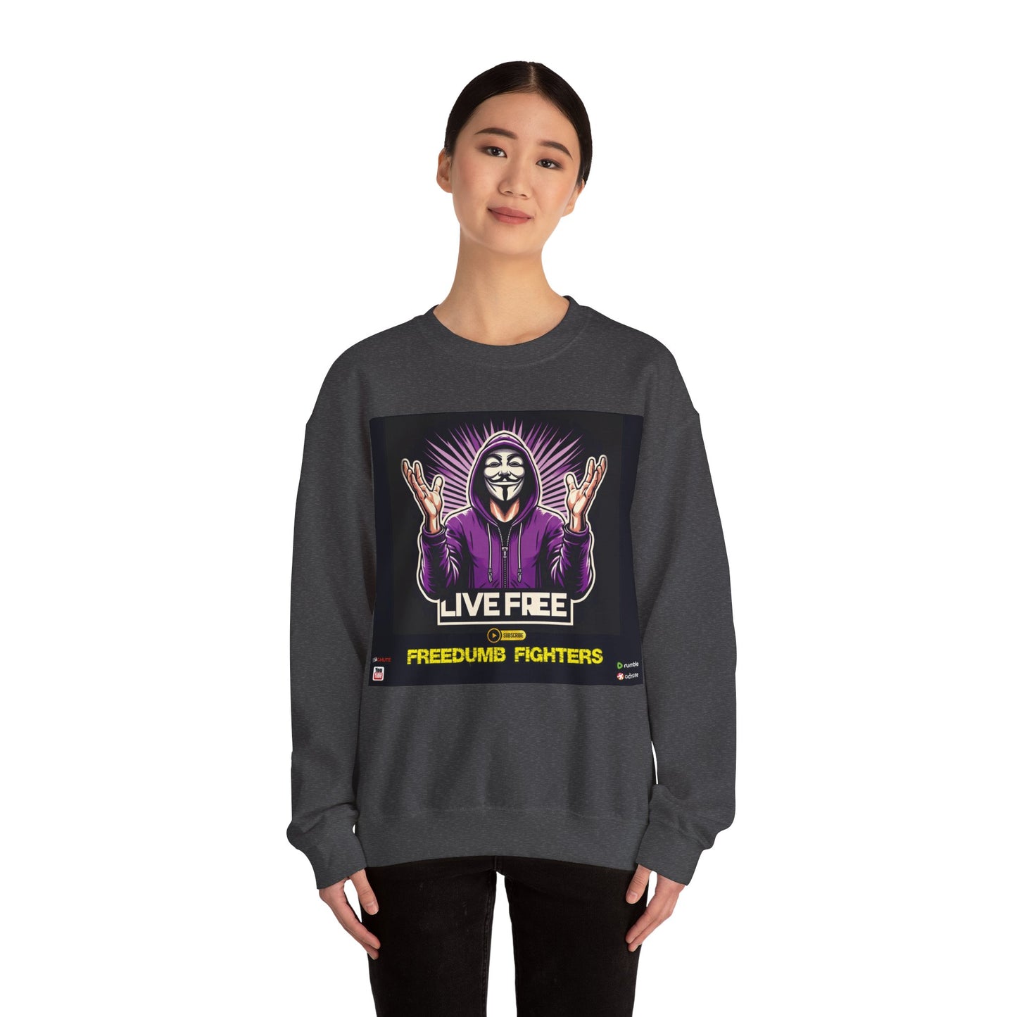 International/China LIVE FREE THEY LIVE Hollywool Unisex Heavy Blend™ Crewneck Sweatshirt