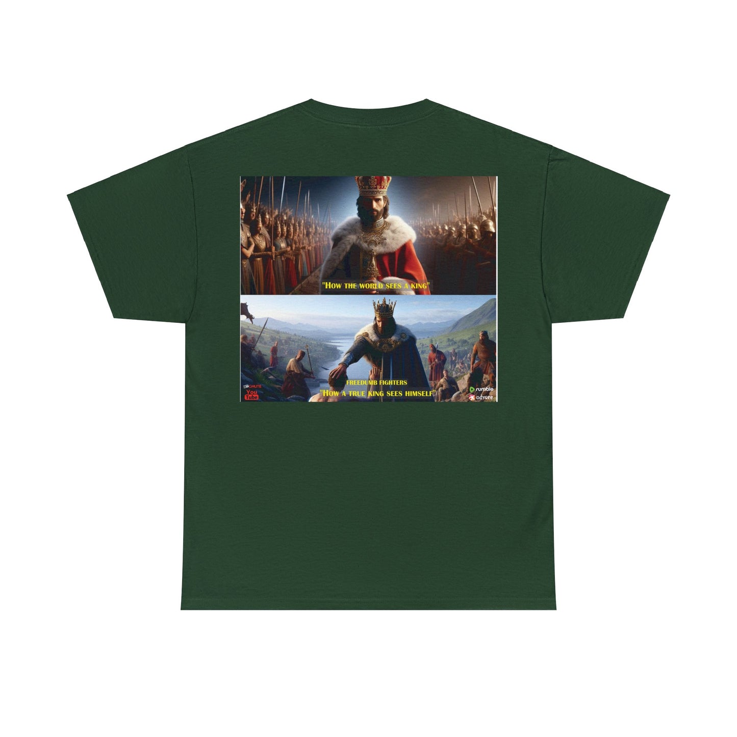 FREEDUMB FIGHTERS king sees COLORED Unisex Heavy Cotton Tee