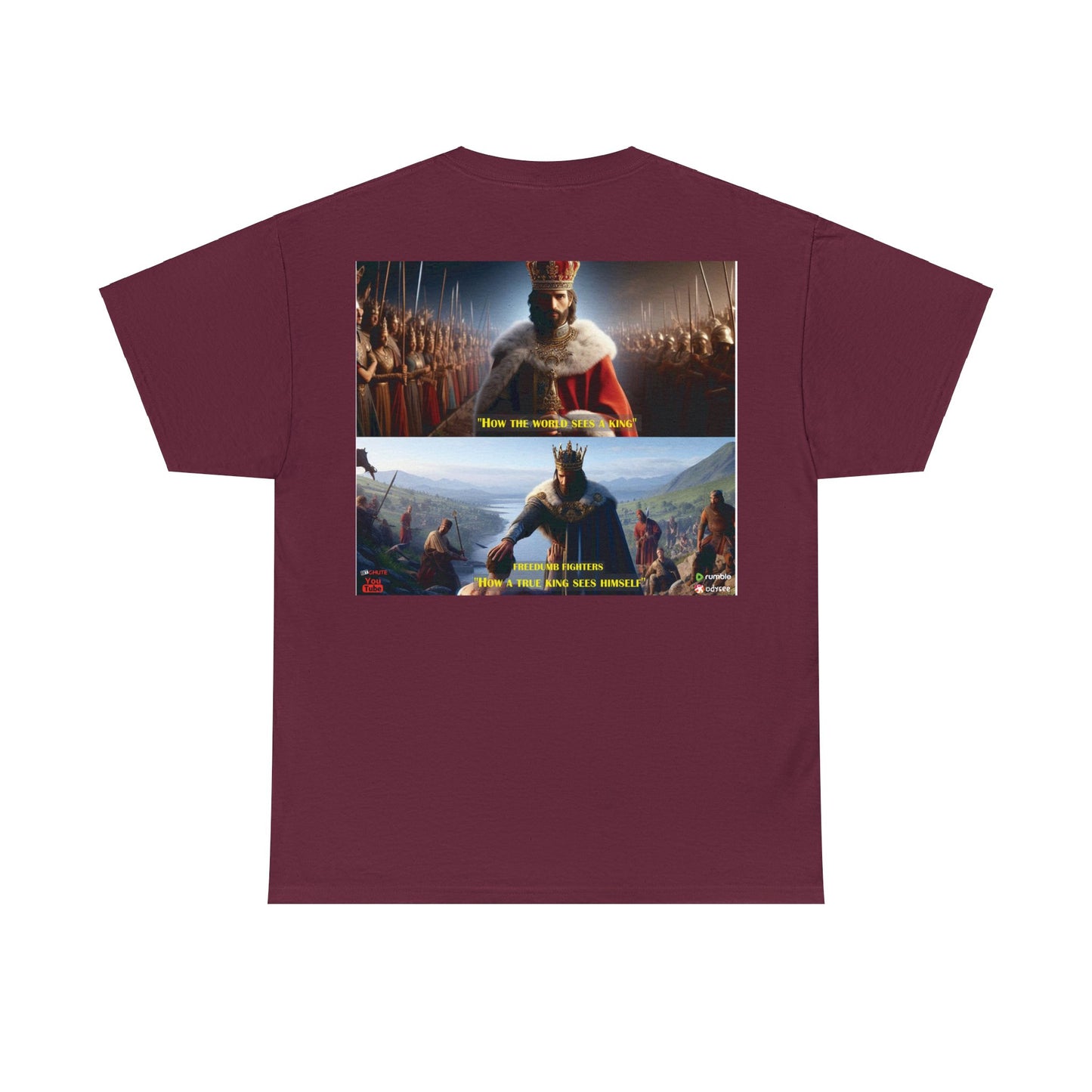 FREEDUMB FIGHTERS king sees COLORED Unisex Heavy Cotton Tee