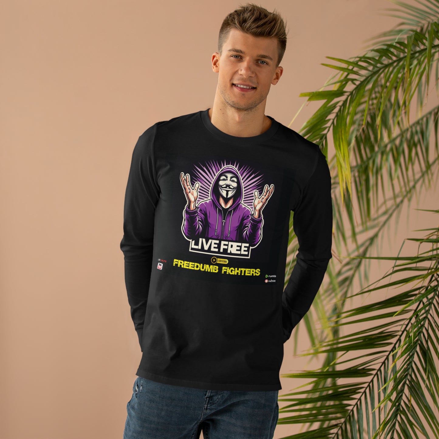 FREEDUMB FIGHTERS COURAGEOUS KING streetwear Men’s Base Longsleeve Tee