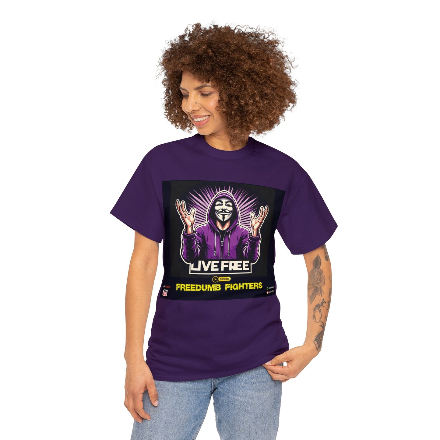 FREEDUMB FIGHTERS BLACK PILL COLORED selection Unisex Heavy Cotton Tee