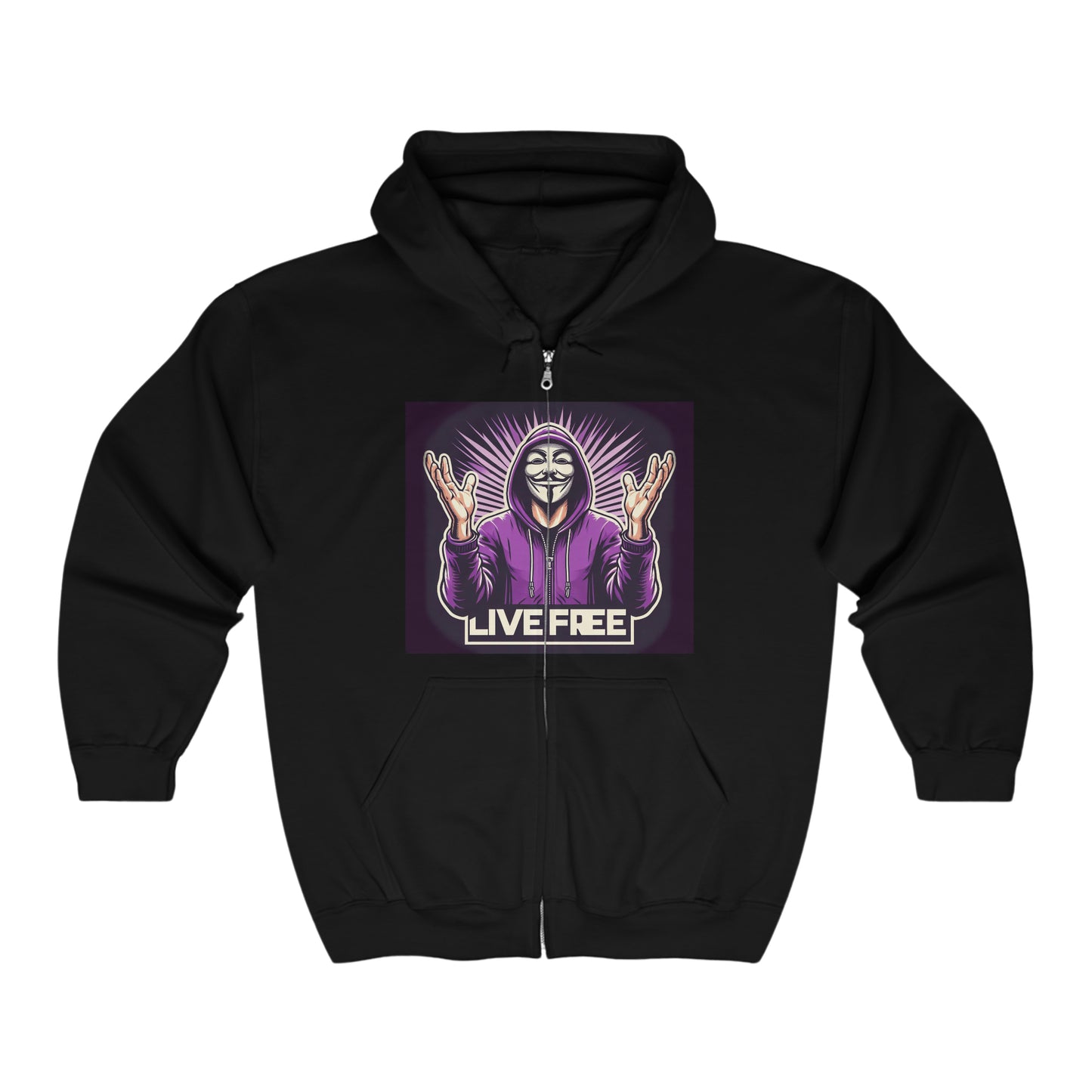 FREEDUMB FIGHTERS THEY LIVE HOLLYWOOL Unisex Heavy Blend™ Full Zip Hooded Sweatshirt