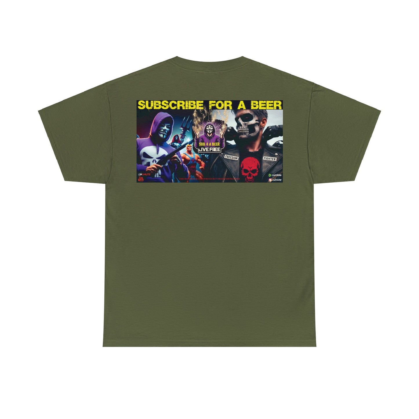 FREEDUMB FIGHTERS SUBSCRIBE streetwear COLORED Unisex Heavy Cotton Tee
