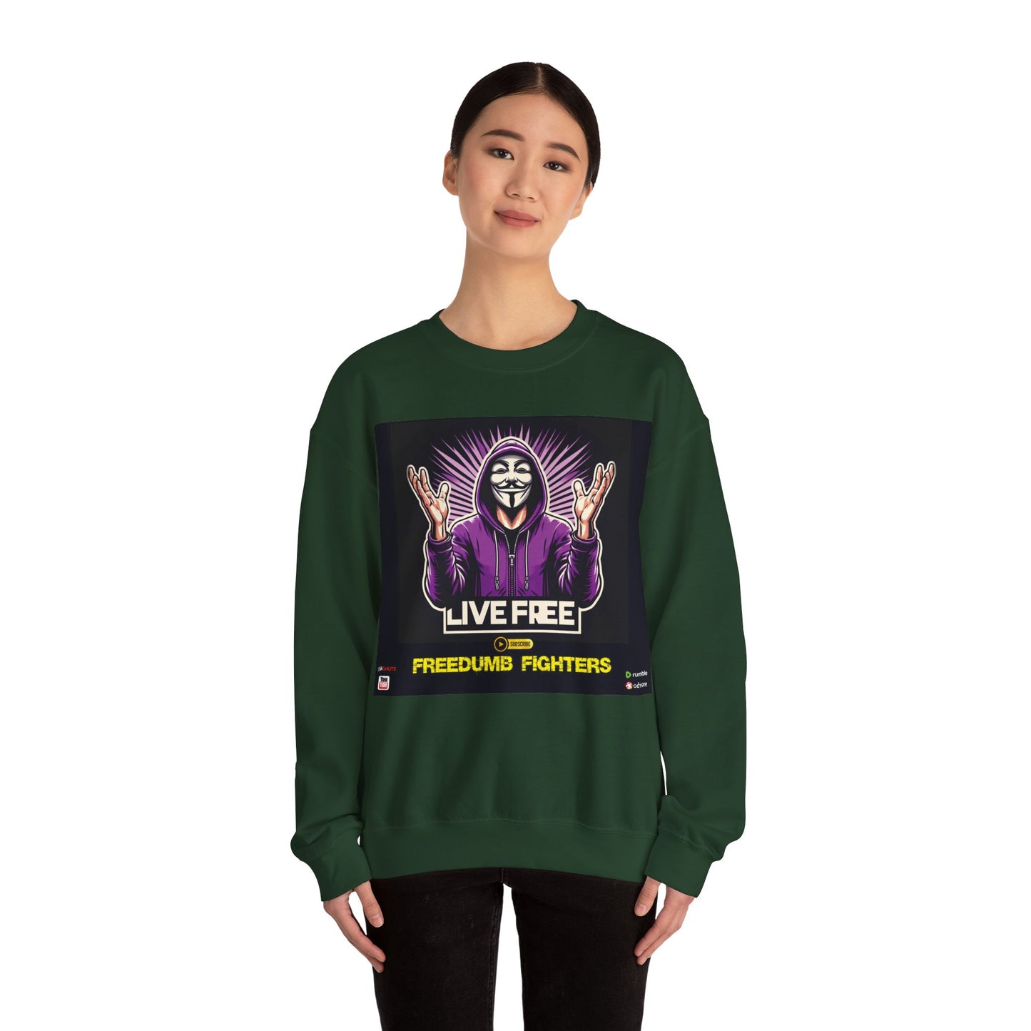 International/China LIVE FREE THEY LIVE Hollywool Unisex Heavy Blend™ Crewneck Sweatshirt