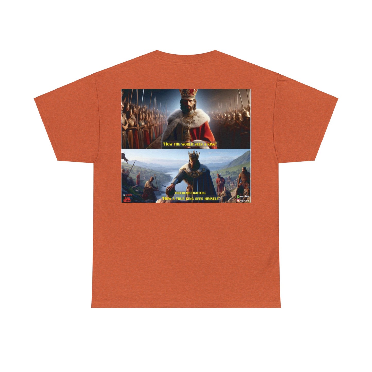 FREEDUMB FIGHTERS king sees COLORED Unisex Heavy Cotton Tee