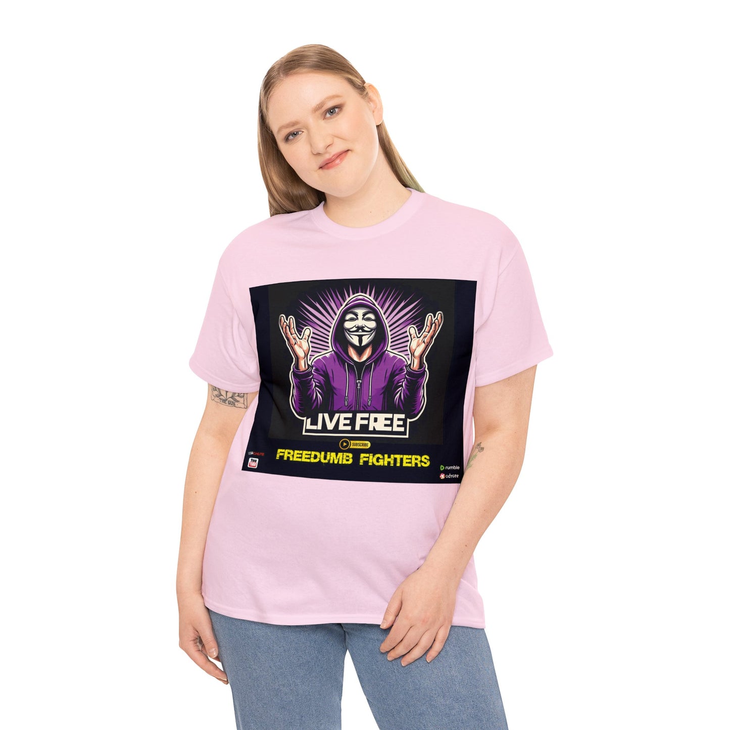 FREEDUMB FIGHTERS THEY LIVE HOLLYWOOL streetwearUnisex Heavy Cotton Tee