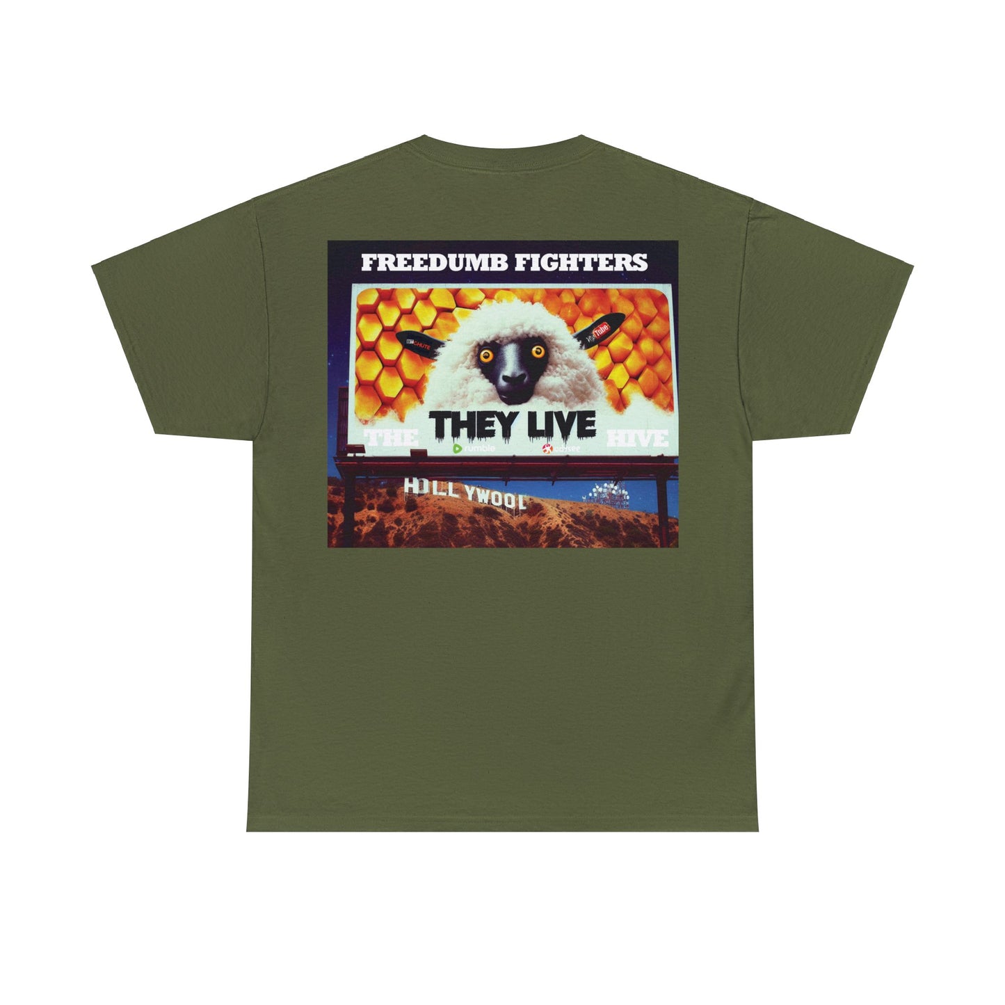 FREEDUMB FIGHTERS THEY LIVE HOLLYWOOL streetwearUnisex Heavy Cotton Tee