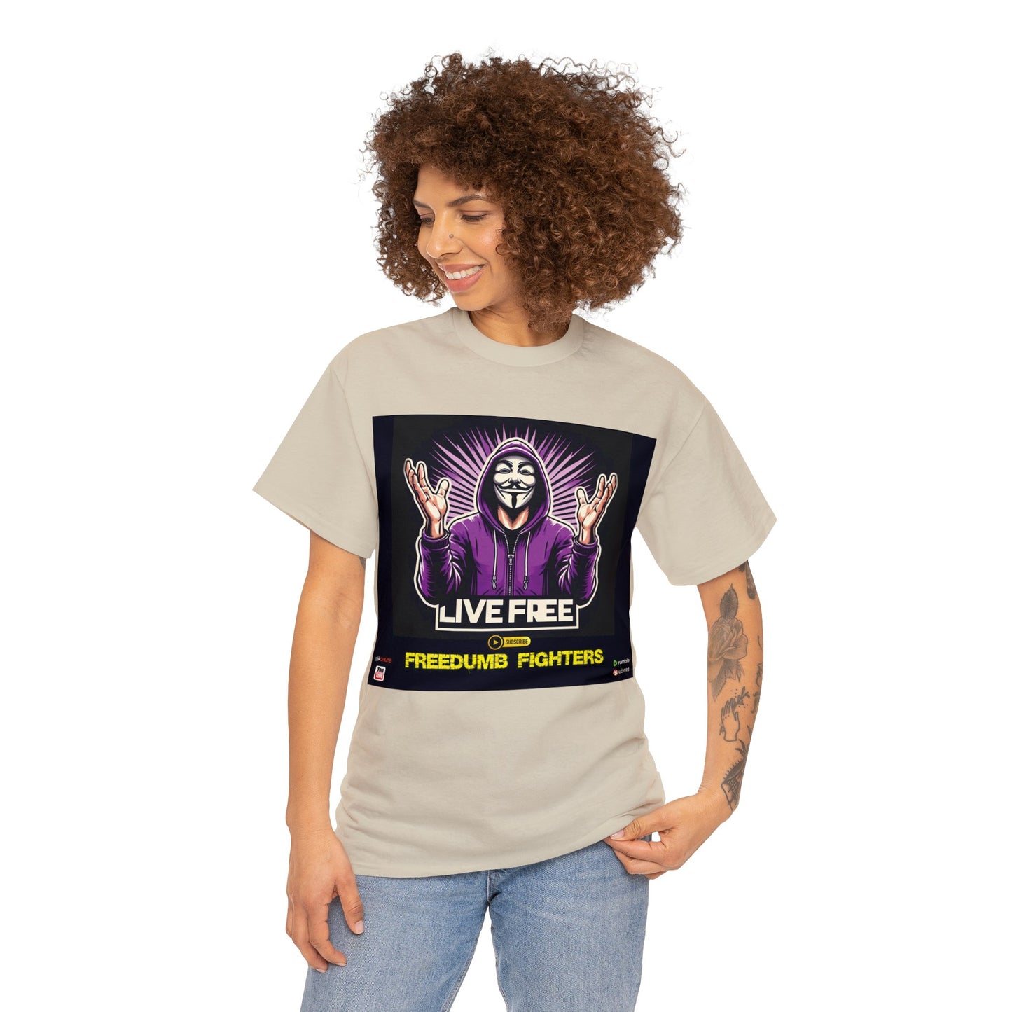 FREEDUMB FIGHTERS COURAGEOUS KING streetwear Unisex Heavy Cotton Tee