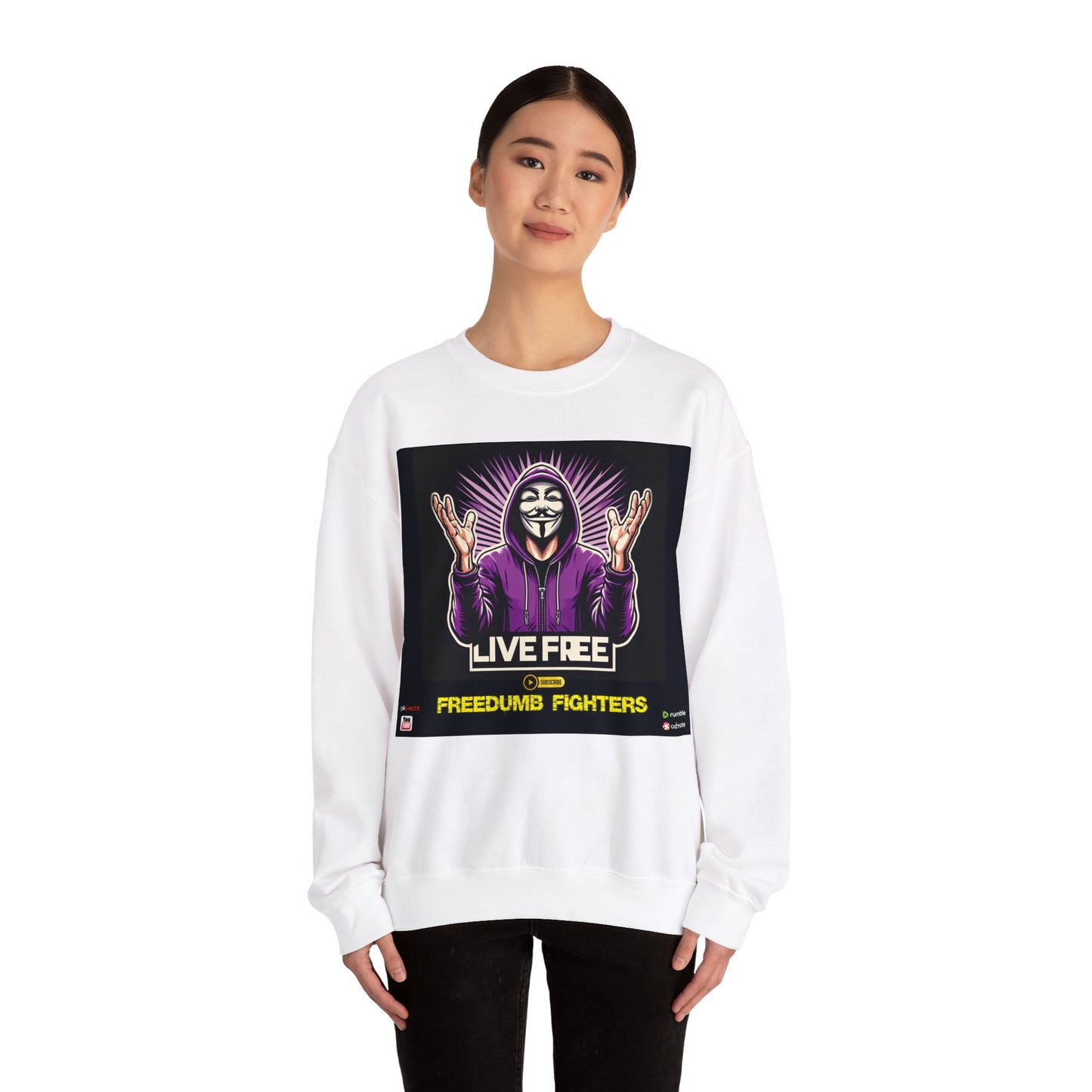International/China LIVE FREE THEY LIVE Hollywool Unisex Heavy Blend™ Crewneck Sweatshirt