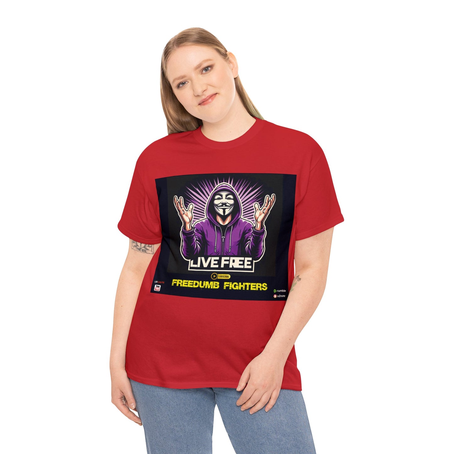 FREEDUMB FIGHTERS BLACK PILL COLORED selection Unisex Heavy Cotton Tee