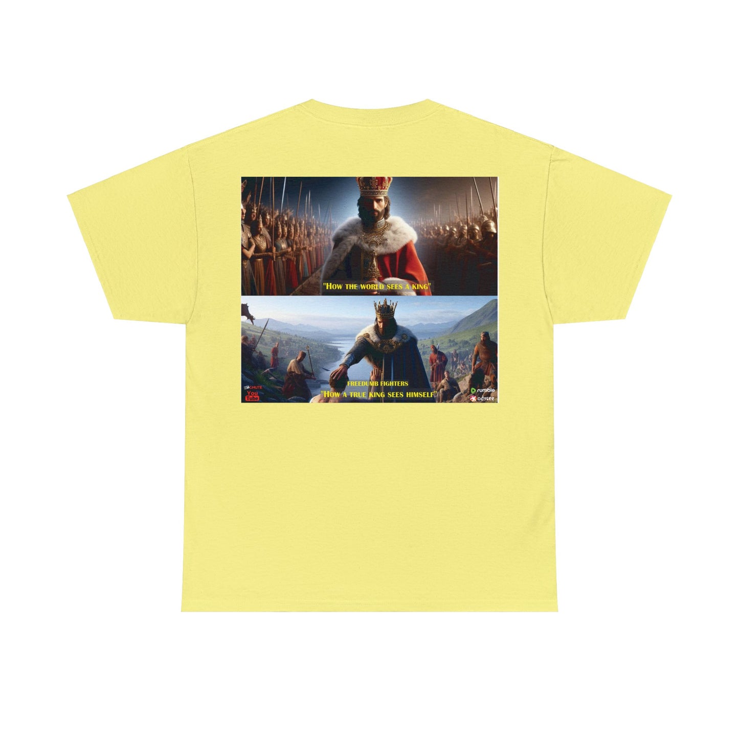 FREEDUMB FIGHTERS king sees COLORED Unisex Heavy Cotton Tee