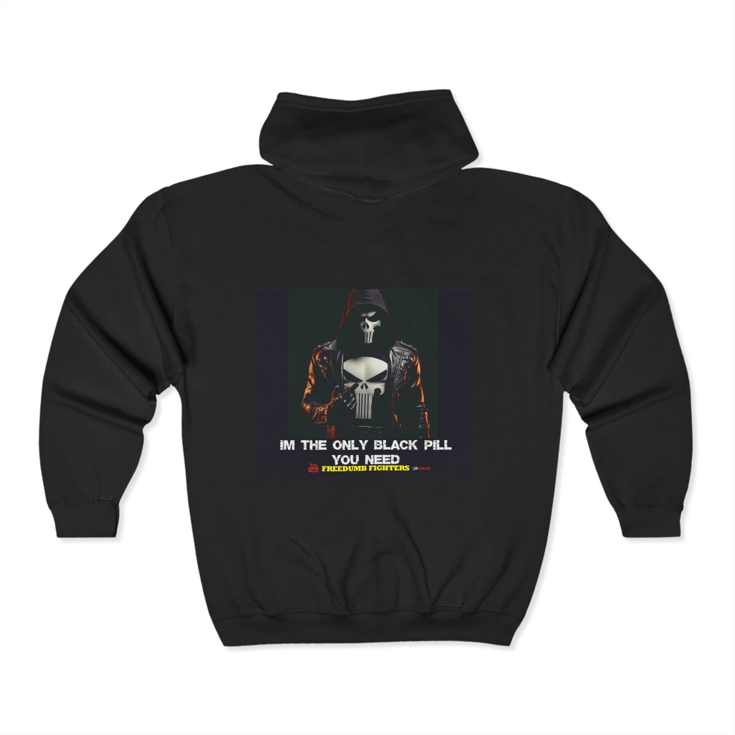 FREEDUMB FIGHTERS BLACK PILL Unisex Heavy Blend™ Full Zip Hooded Sweatshirt