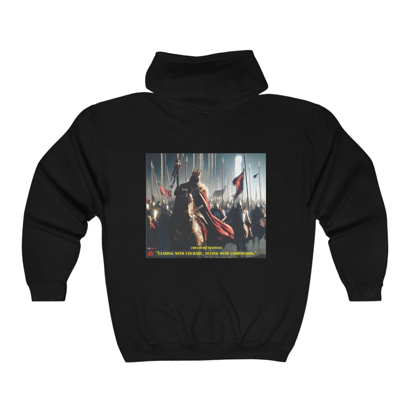 FREEDUMB FIGHTERS COURAGEOUS KING Unisex Heavy Blend™ Full Zip Hooded Sweatshirt
