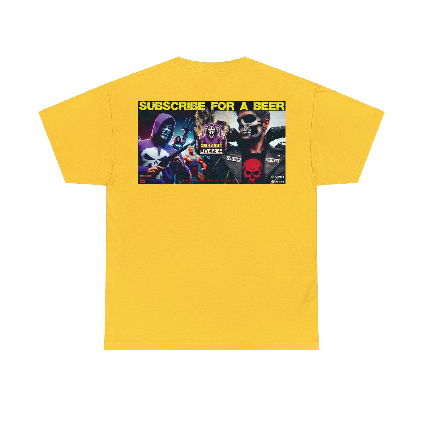 FREEDUMB FIGHTERS SUBSCRIBE streetwear COLORED Unisex Heavy Cotton Tee
