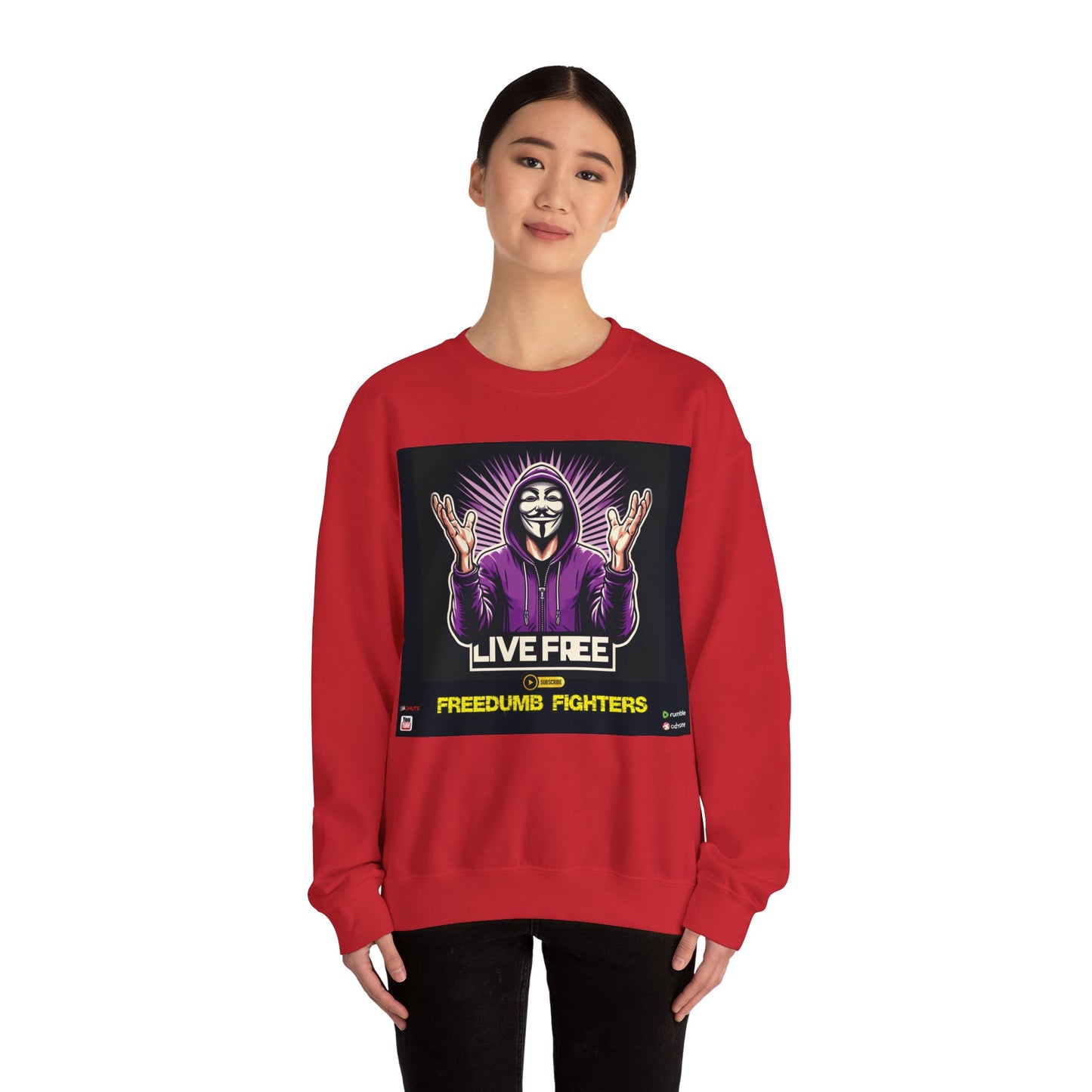 International/China LIVE FREE THEY LIVE Hollywool Unisex Heavy Blend™ Crewneck Sweatshirt