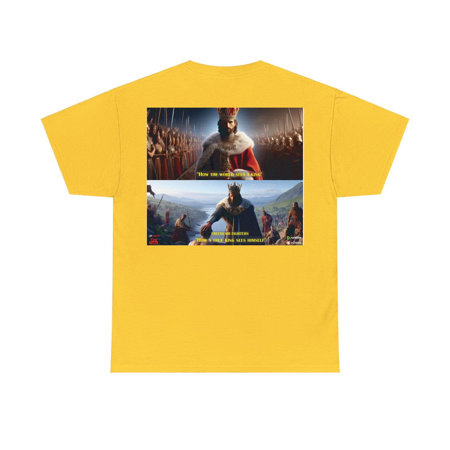 FREEDUMB FIGHTERS king sees COLORED Unisex Heavy Cotton Tee