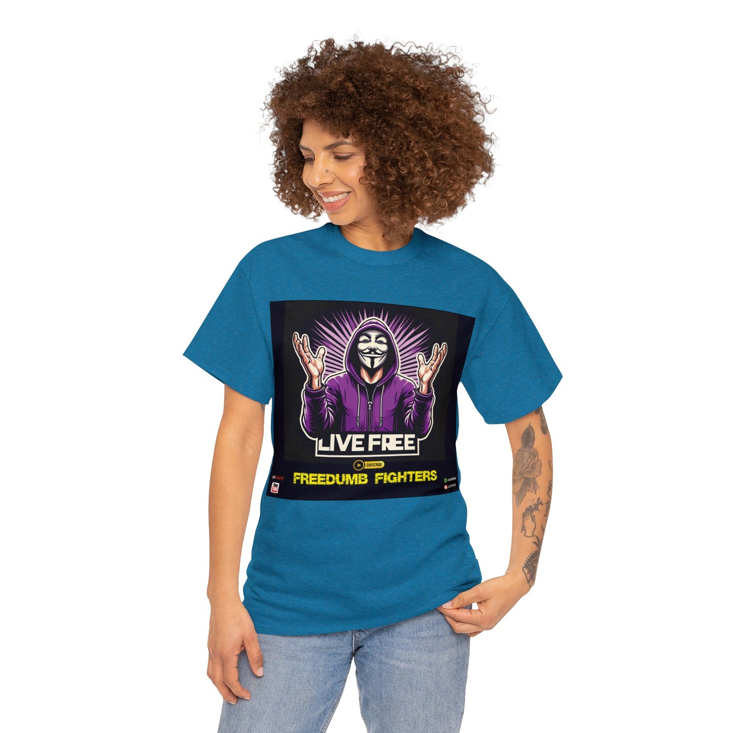 FREEDUMB FIGHTERS BLACK PILL COLORED selection Unisex Heavy Cotton Tee