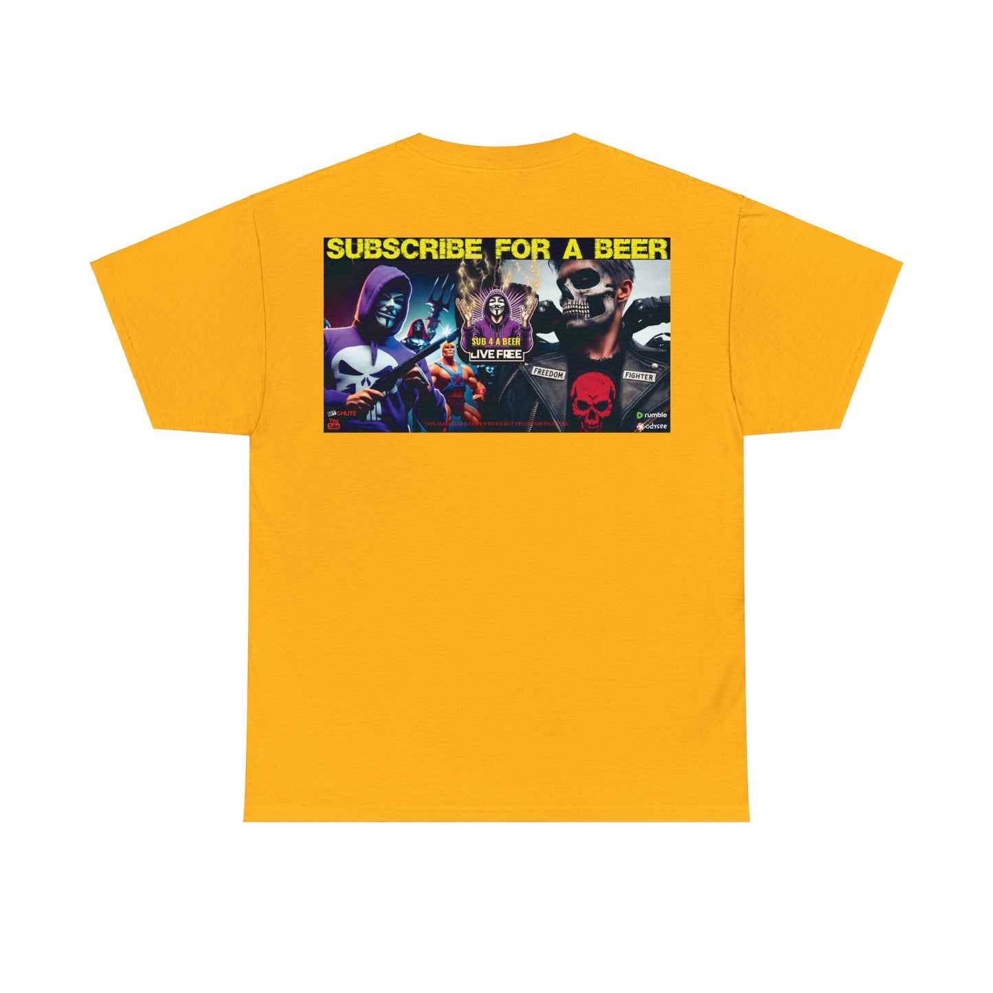 FREEDUMB FIGHTERS SUBSCRIBE streetwear COLORED Unisex Heavy Cotton Tee