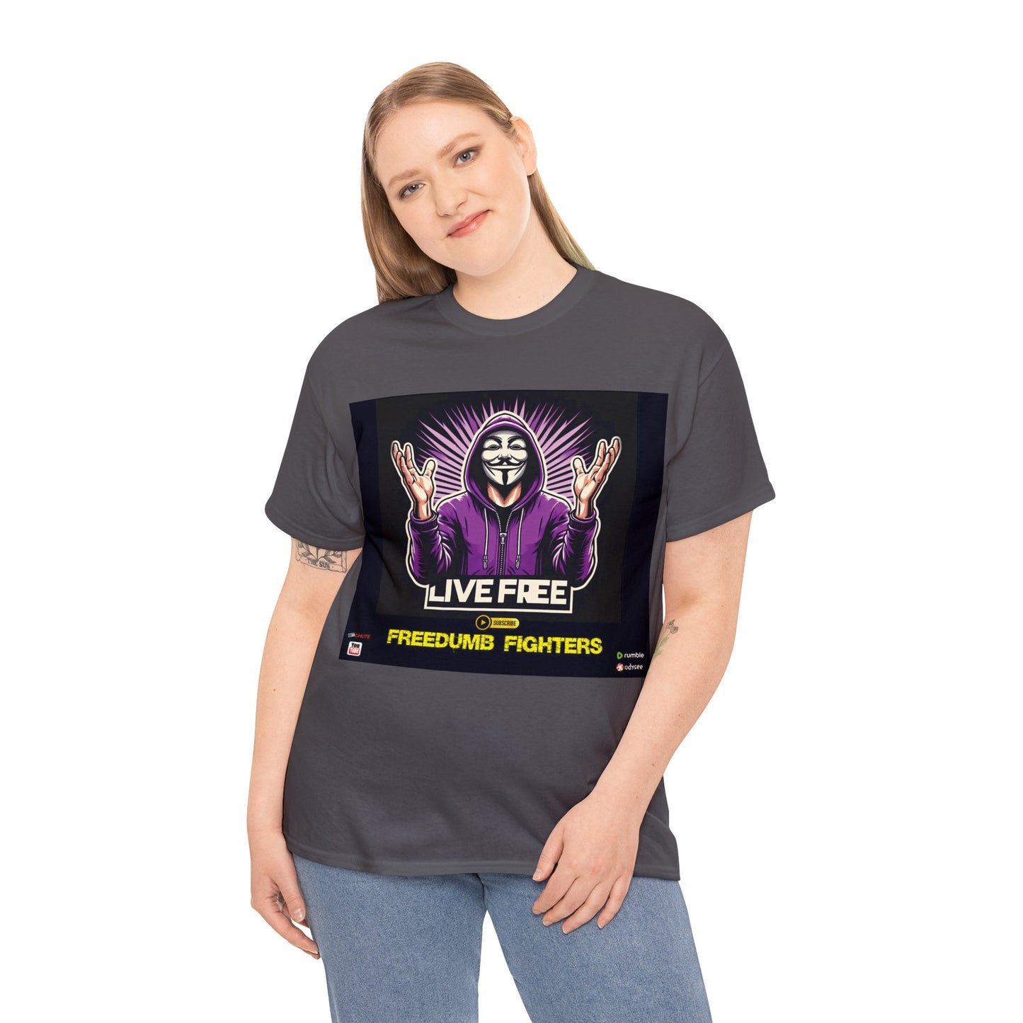 FREEDUMB FIGHTERS BLACK PILL COLORED selection Unisex Heavy Cotton Tee