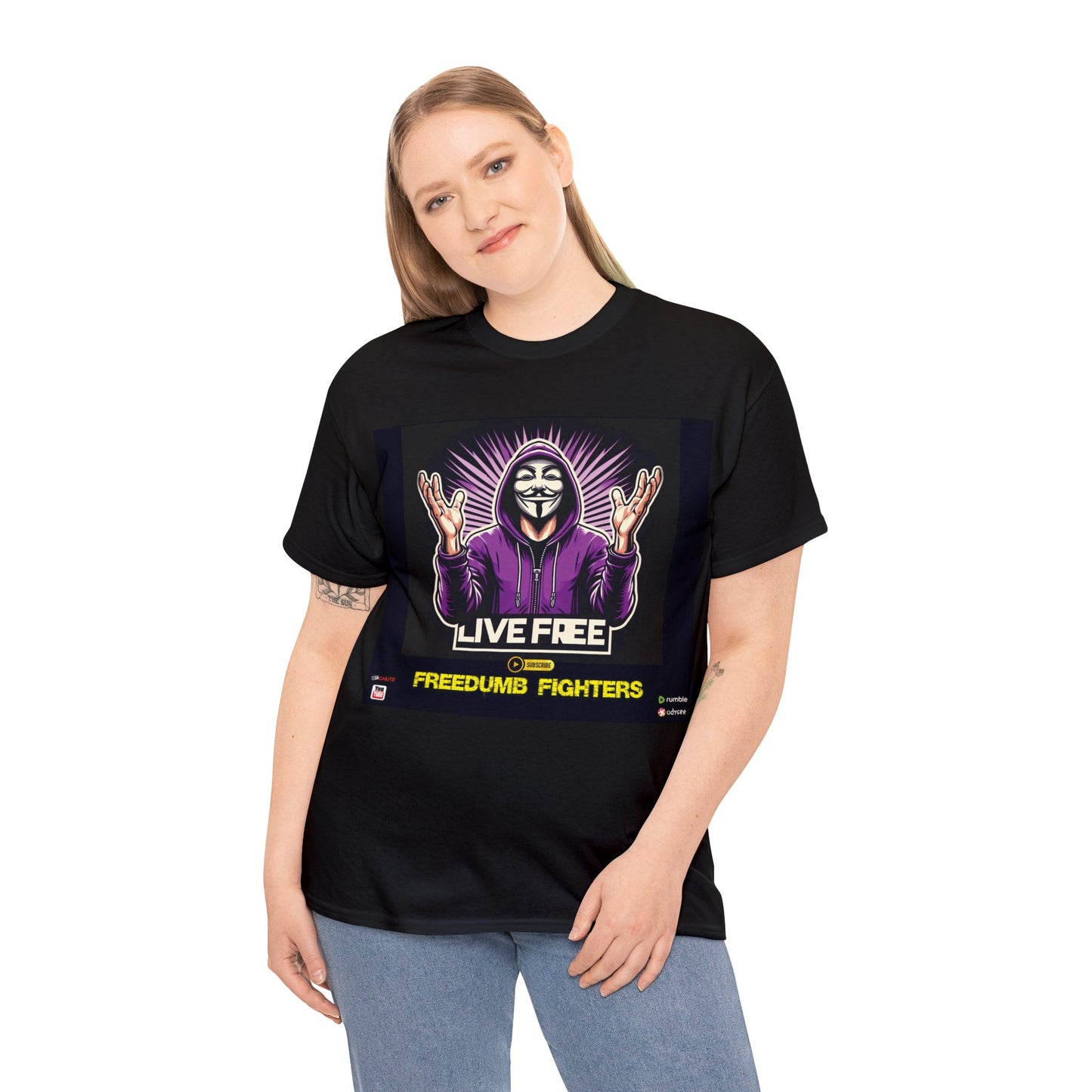 FREEDUMB FIGHTERS BLACK PILL COLORED selection Unisex Heavy Cotton Tee