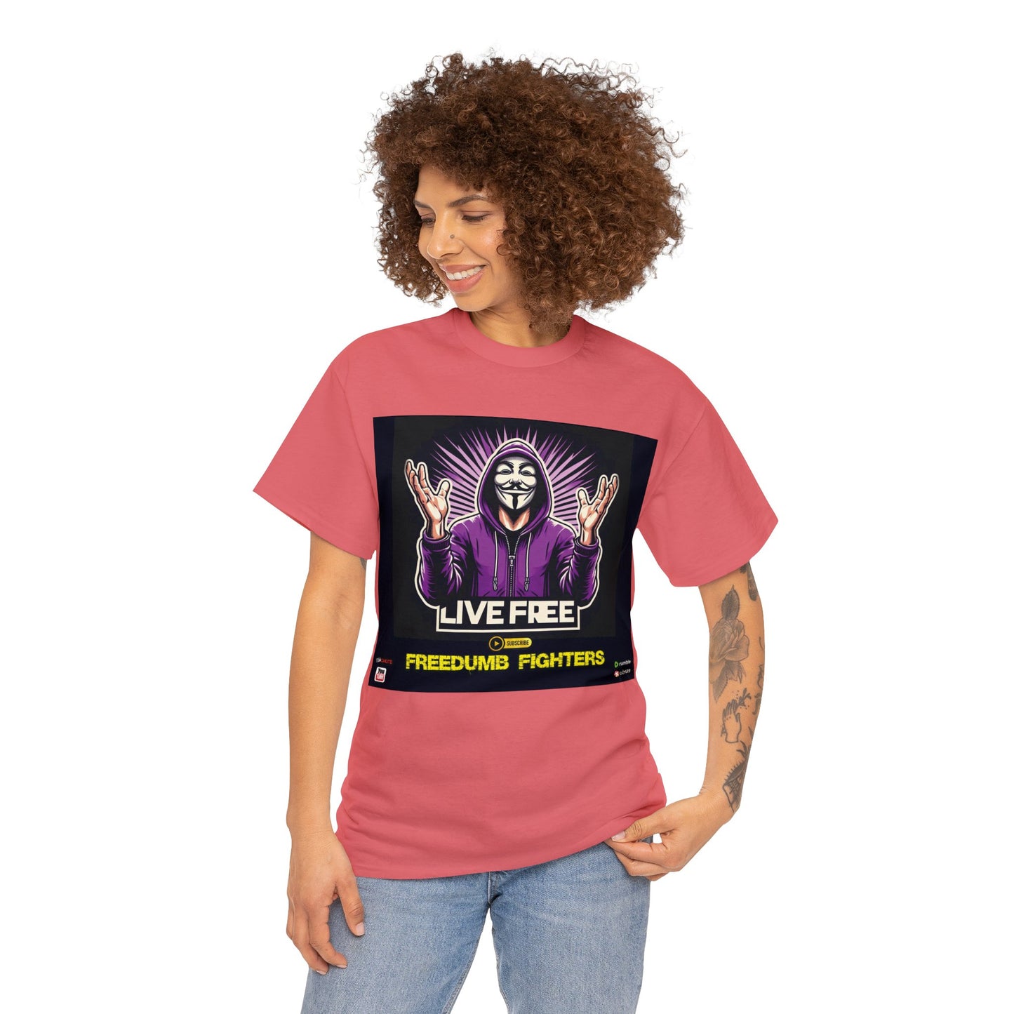 FREEDUMB FIGHTERS COURAGEOUS KING streetwear Unisex Heavy Cotton Tee