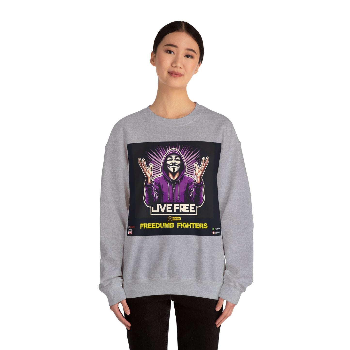 International/China LIVE FREE THEY LIVE Hollywool Unisex Heavy Blend™ Crewneck Sweatshirt