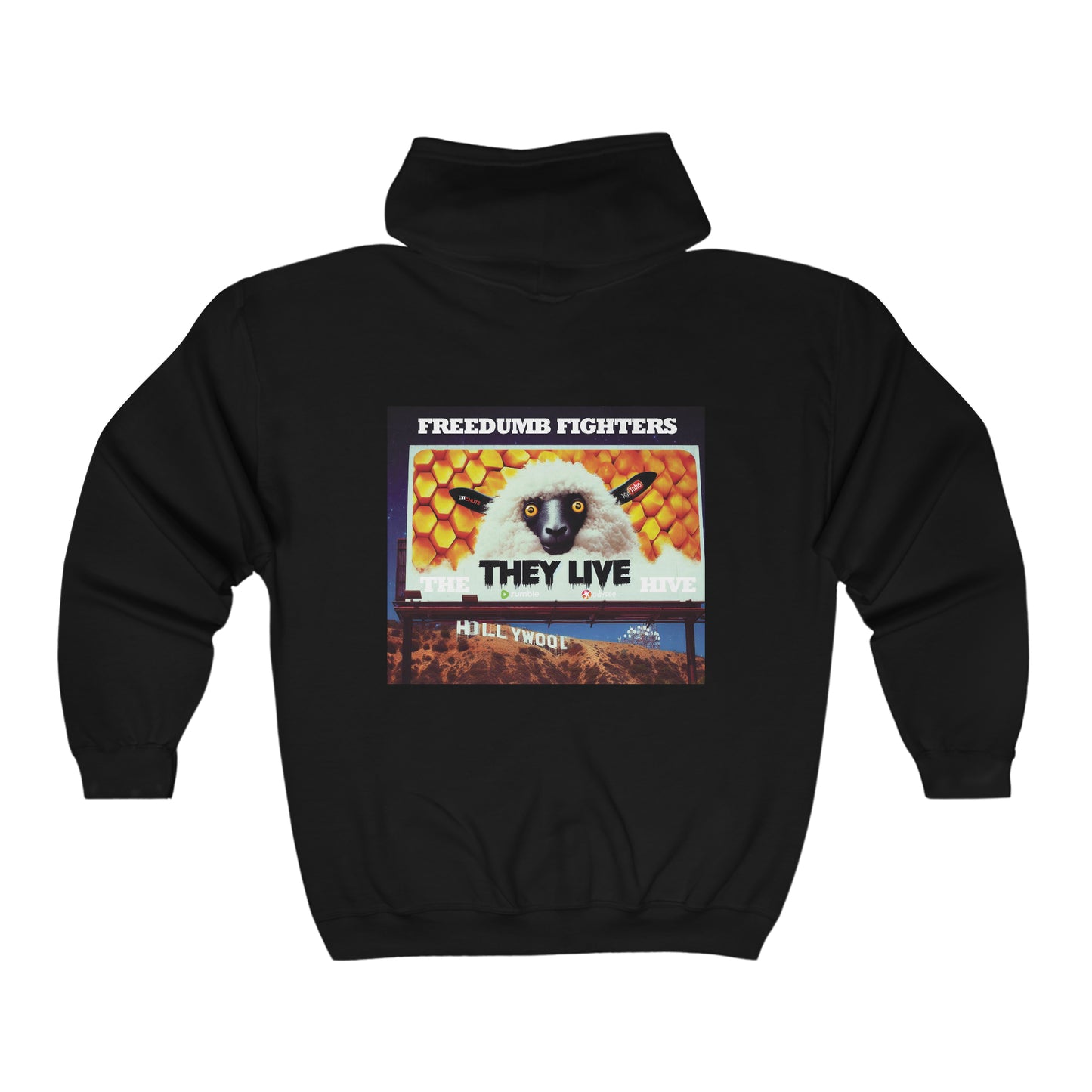 FREEDUMB FIGHTERS THEY LIVE HOLLYWOOL Unisex Heavy Blend™ Full Zip Hooded Sweatshirt