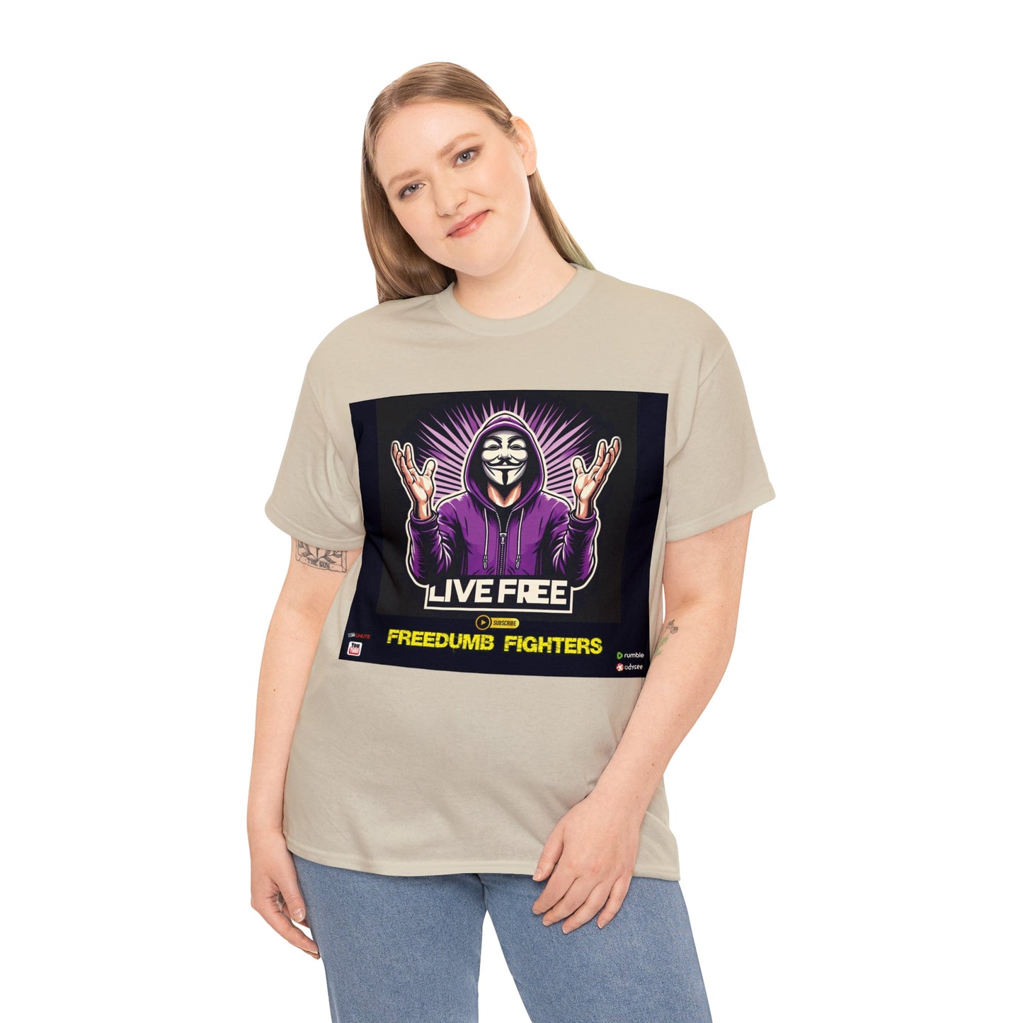 FREEDUMB FIGHTERS COURAGEOUS KING streetwear Unisex Heavy Cotton Tee