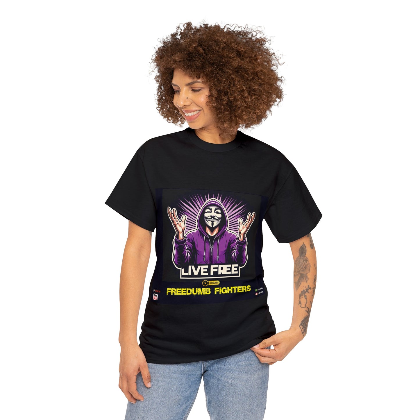FREEDUMB FIGHTERS LIVE FREE BLACK PILL Unisex Heavy Cotton Tee