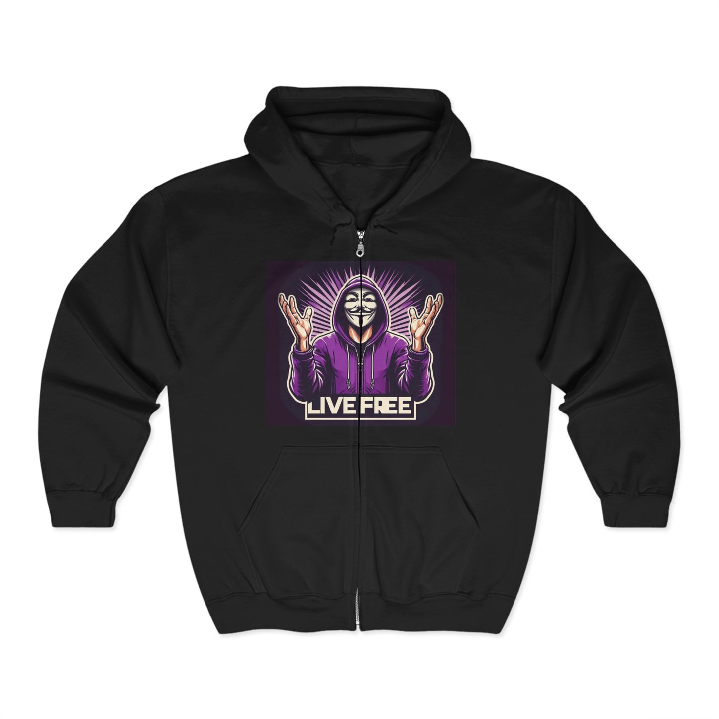 FREEDUMB FIGHTERS BLACK PILL Unisex Heavy Blend™ Full Zip Hooded Sweatshirt