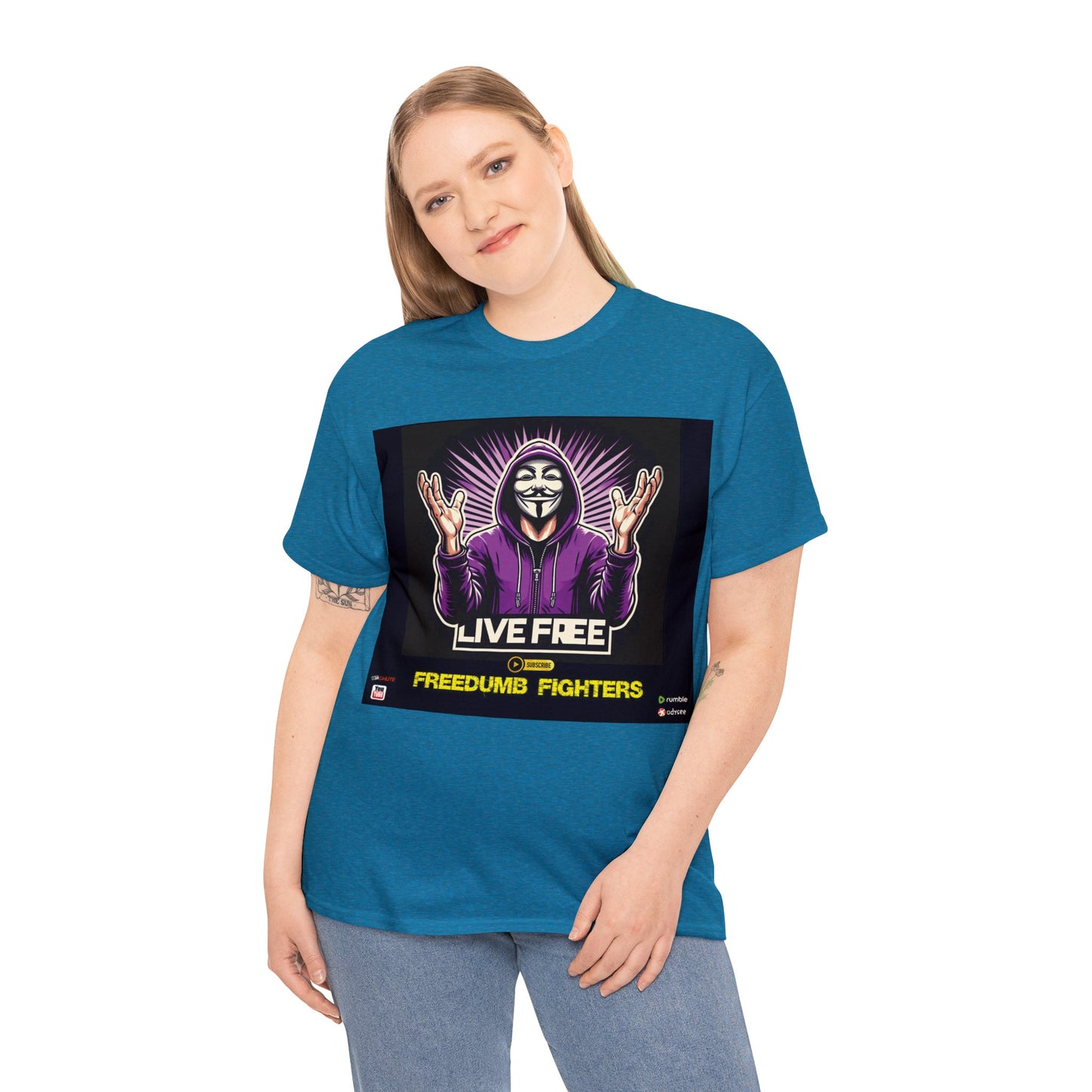 FREEDUMB FIGHTERS BLACK PILL COLORED selection Unisex Heavy Cotton Tee