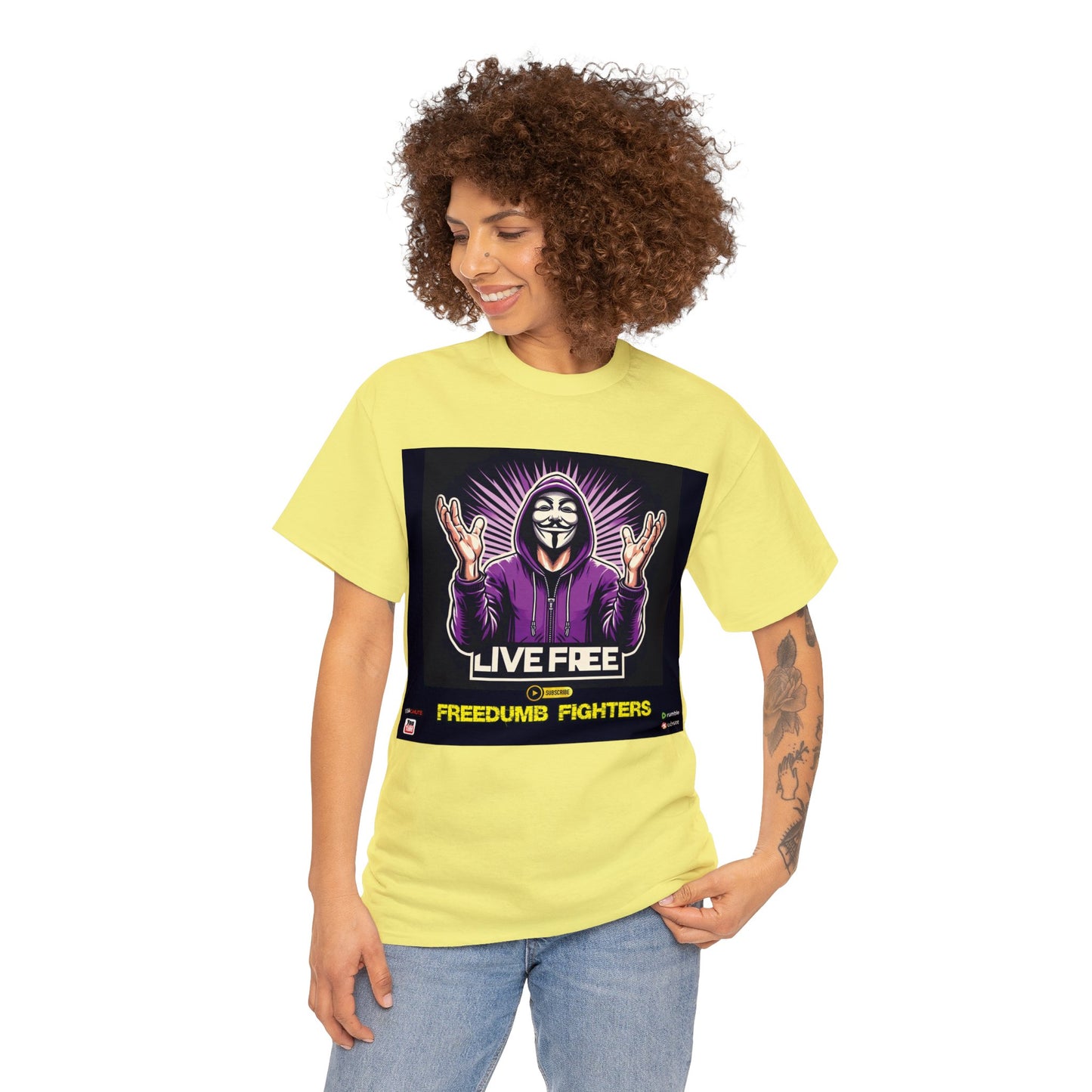 FREEDUMB FIGHTERS THEY LIVE HOLLYWOOL streetwearUnisex Heavy Cotton Tee