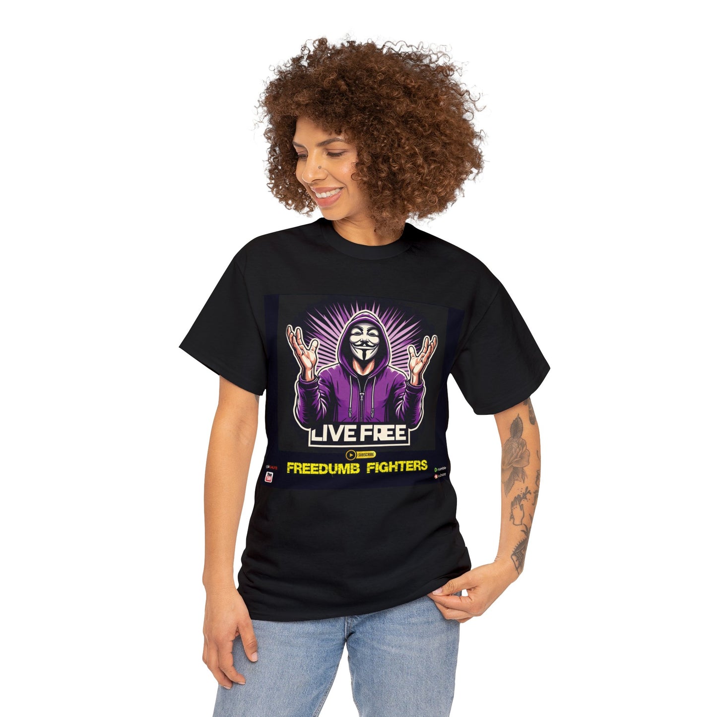 FREEDUMB FIGHTERS king sees COLORED Unisex Heavy Cotton Tee