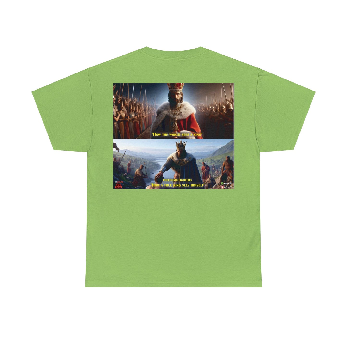 FREEDUMB FIGHTERS king sees COLORED Unisex Heavy Cotton Tee