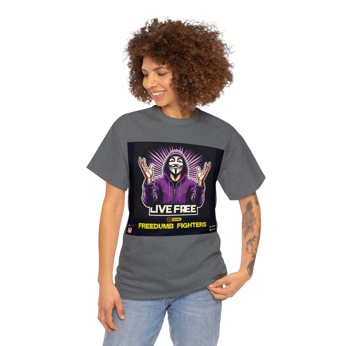 FREEDUMB FIGHTERS COURAGEOUS KING streetwear Unisex Heavy Cotton Tee