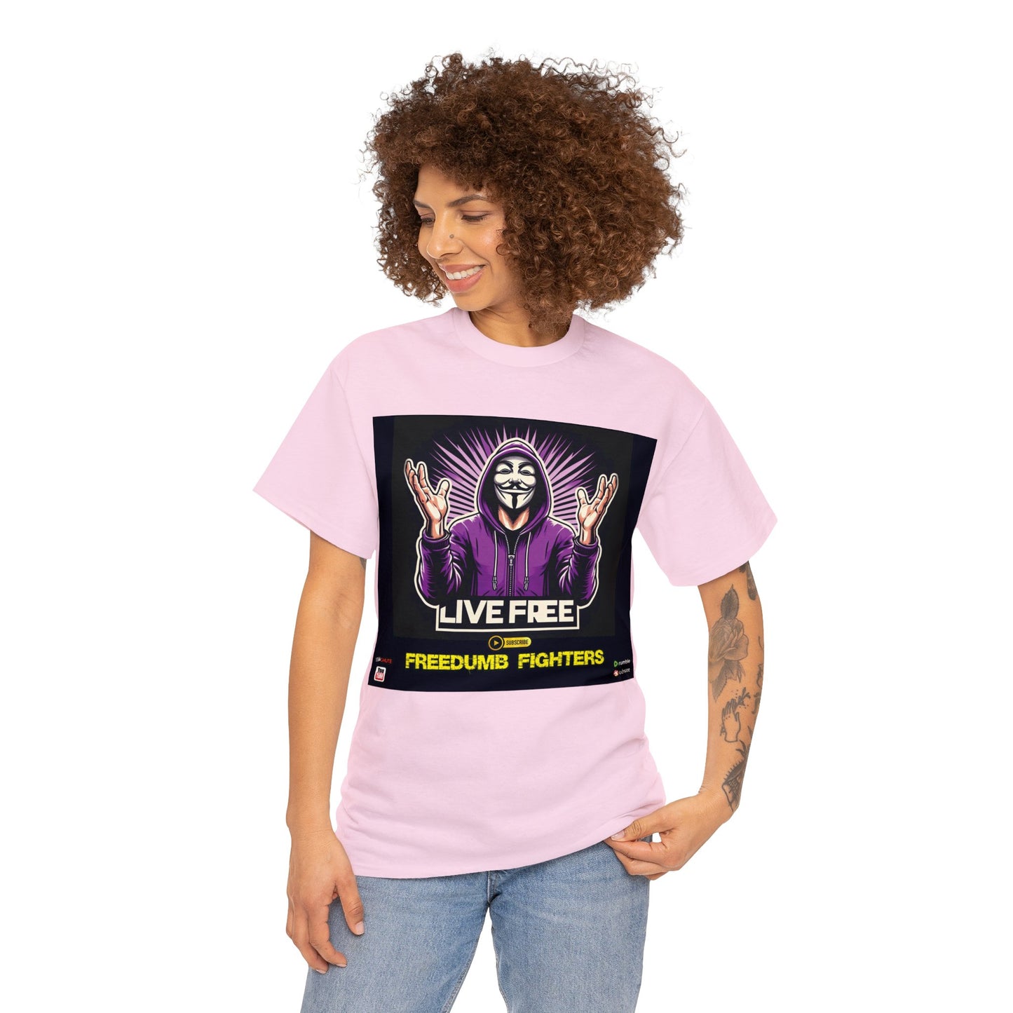 FREEDUMB FIGHTERS THEY LIVE HOLLYWOOL streetwearUnisex Heavy Cotton Tee