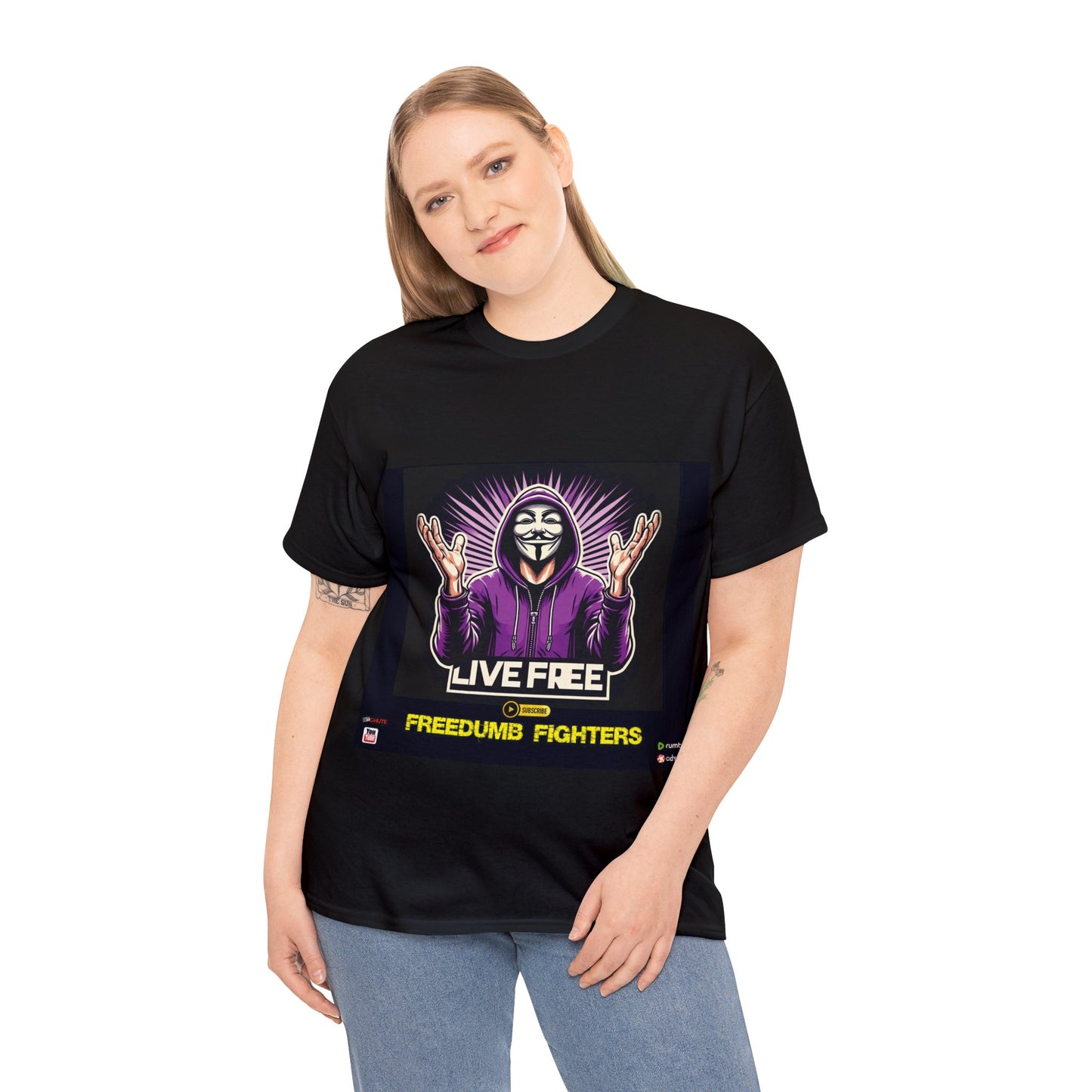 FREEDUMB FIGHTERS LIVE FREE BLACK PILL Unisex Heavy Cotton Tee