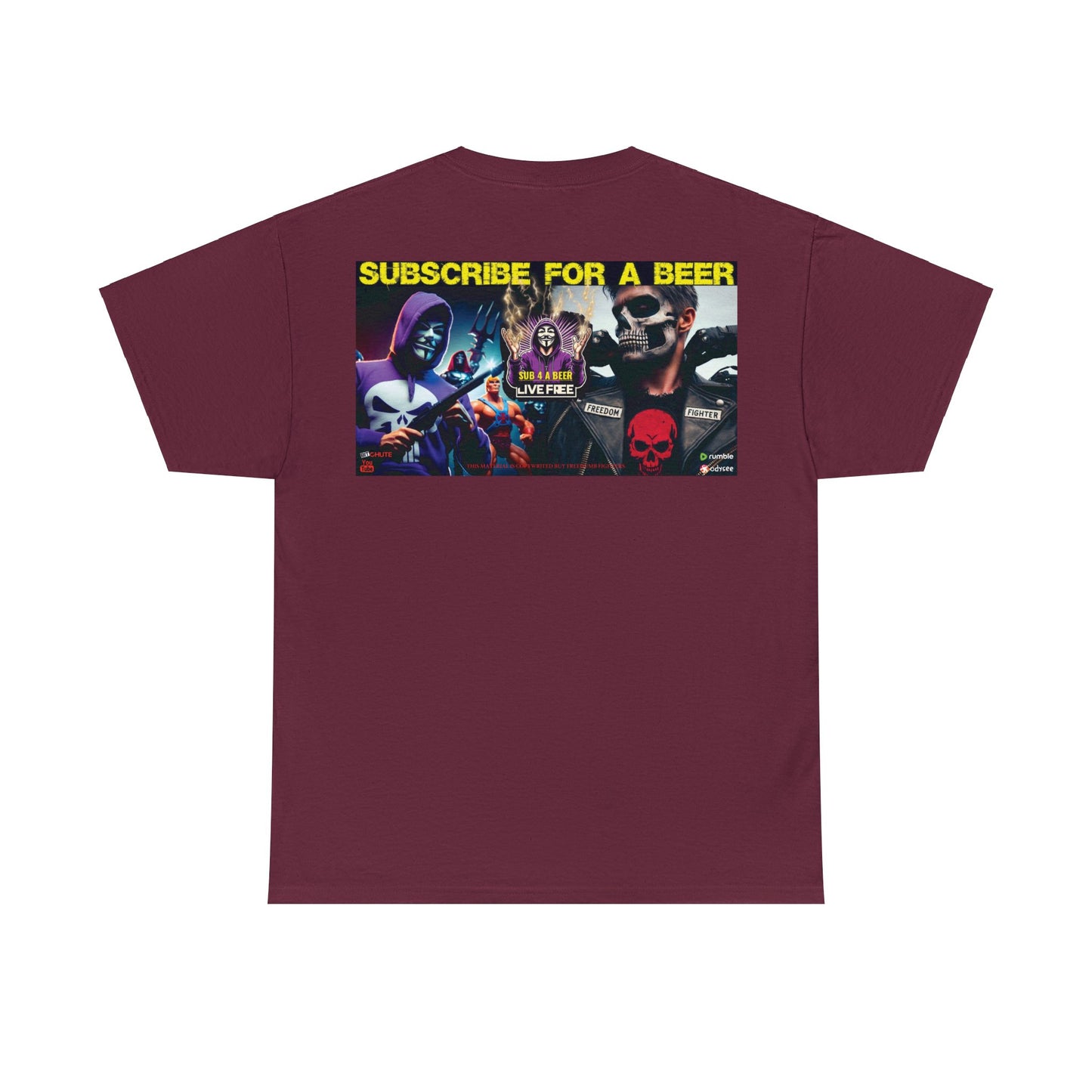 FREEDUMB FIGHTERS SUBSCRIBE streetwear COLORED Unisex Heavy Cotton Tee